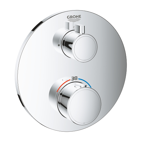 Grohe Grohtherm opbouwdeel rond met omstel 24077000