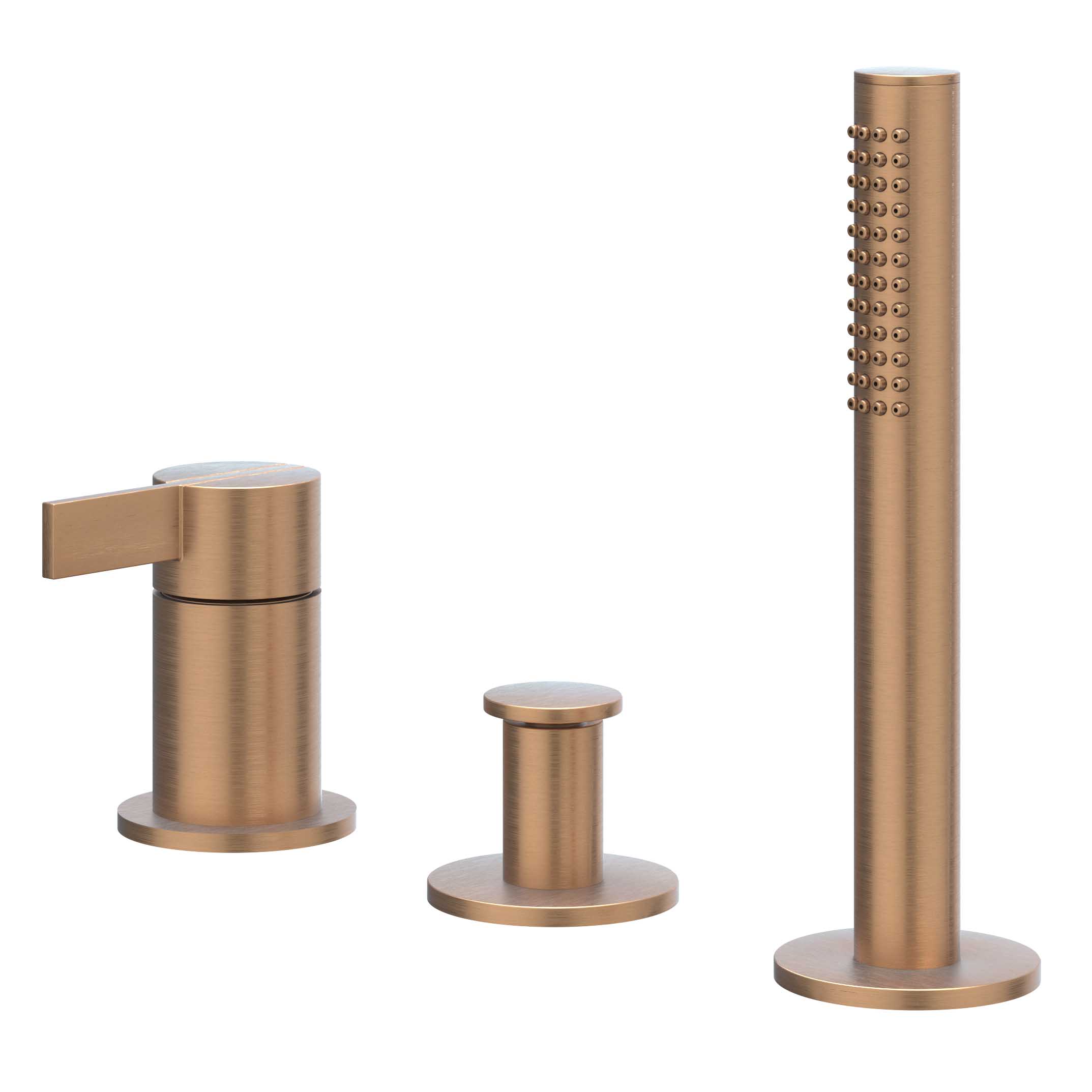 IVY Pact Badrandcombinatie 3-gats m/uittrekbare handd zonder uitloop 6302105 gebr. mat koper PVD