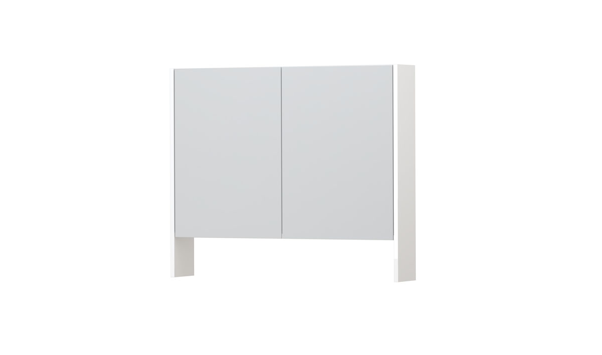 INK SPK3 spiegelkast m. dubbel gesp. 2 deuren icm open planchet en stop/schak. 1110156 Hoogglans wit H740xB900xD140