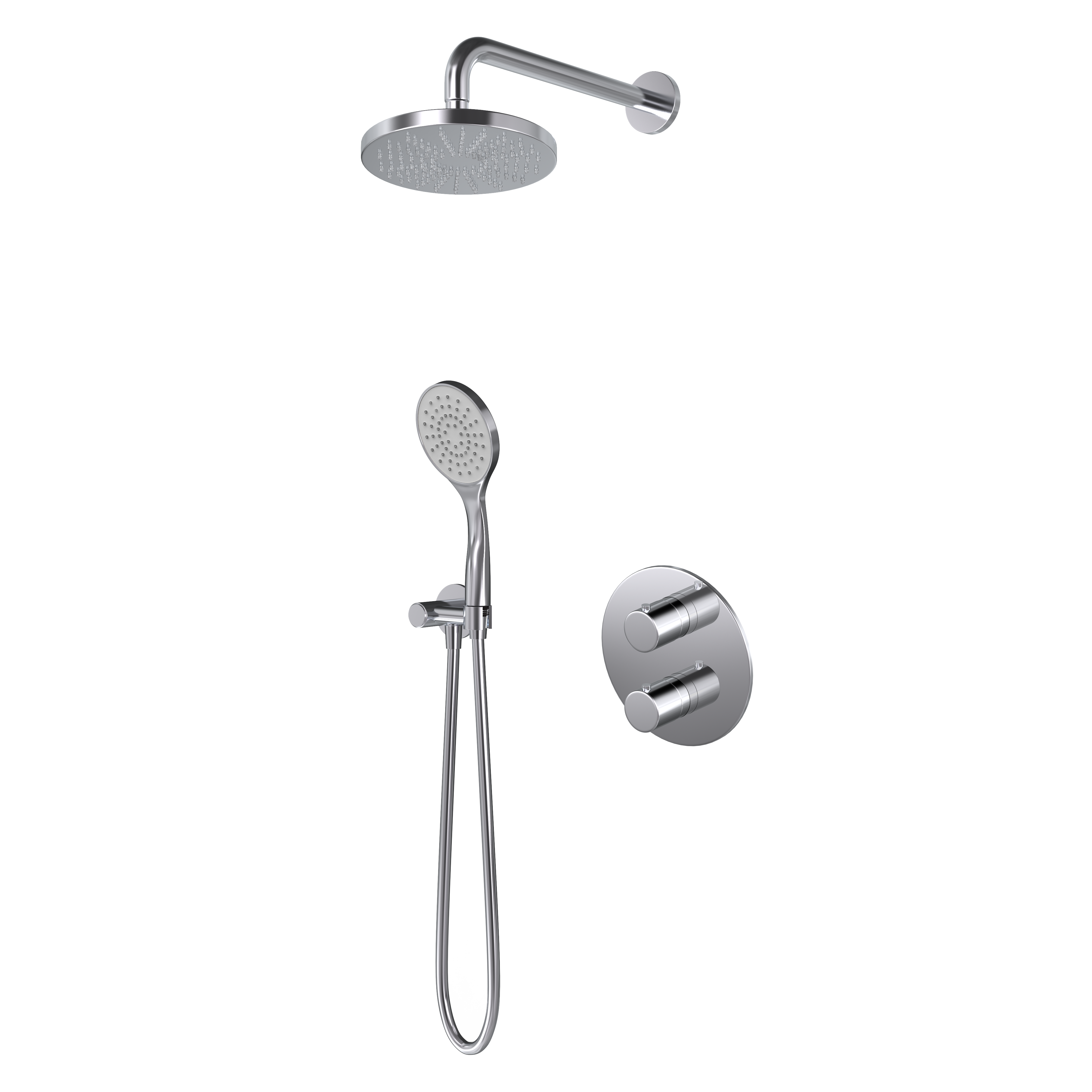 Hotbath IBS Buddy 2-weg-omstel CR 15cm plafondbuis 30cm hoofddouche IBS12ACR25 Chroom