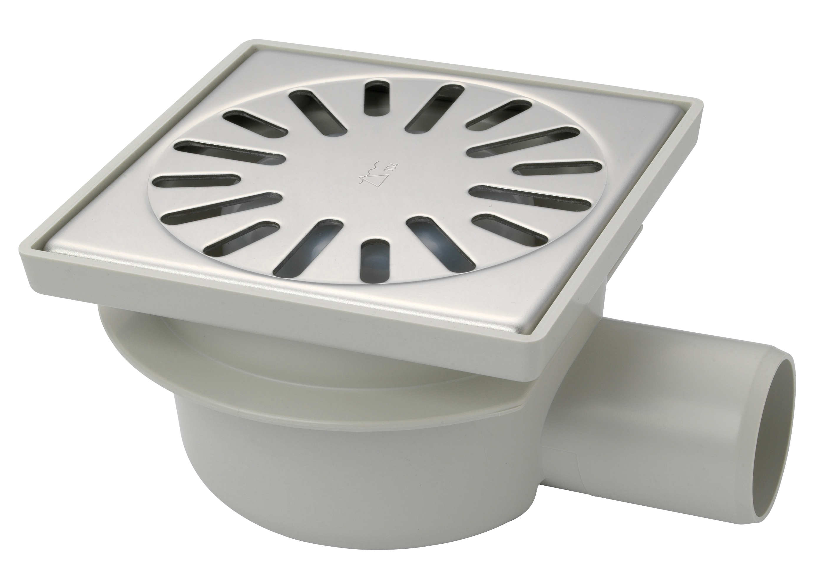 Aquaberg ABS put m/RVS rooster zij-uitlaat 4216 15x15cm