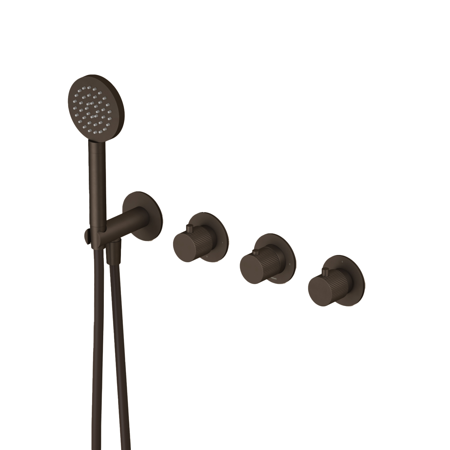 Hotbath GUY afbouwdeel bad/douche thermostaat met 2 stopkranen zonder uitloop GY7071REXTTB Tuscan bronze