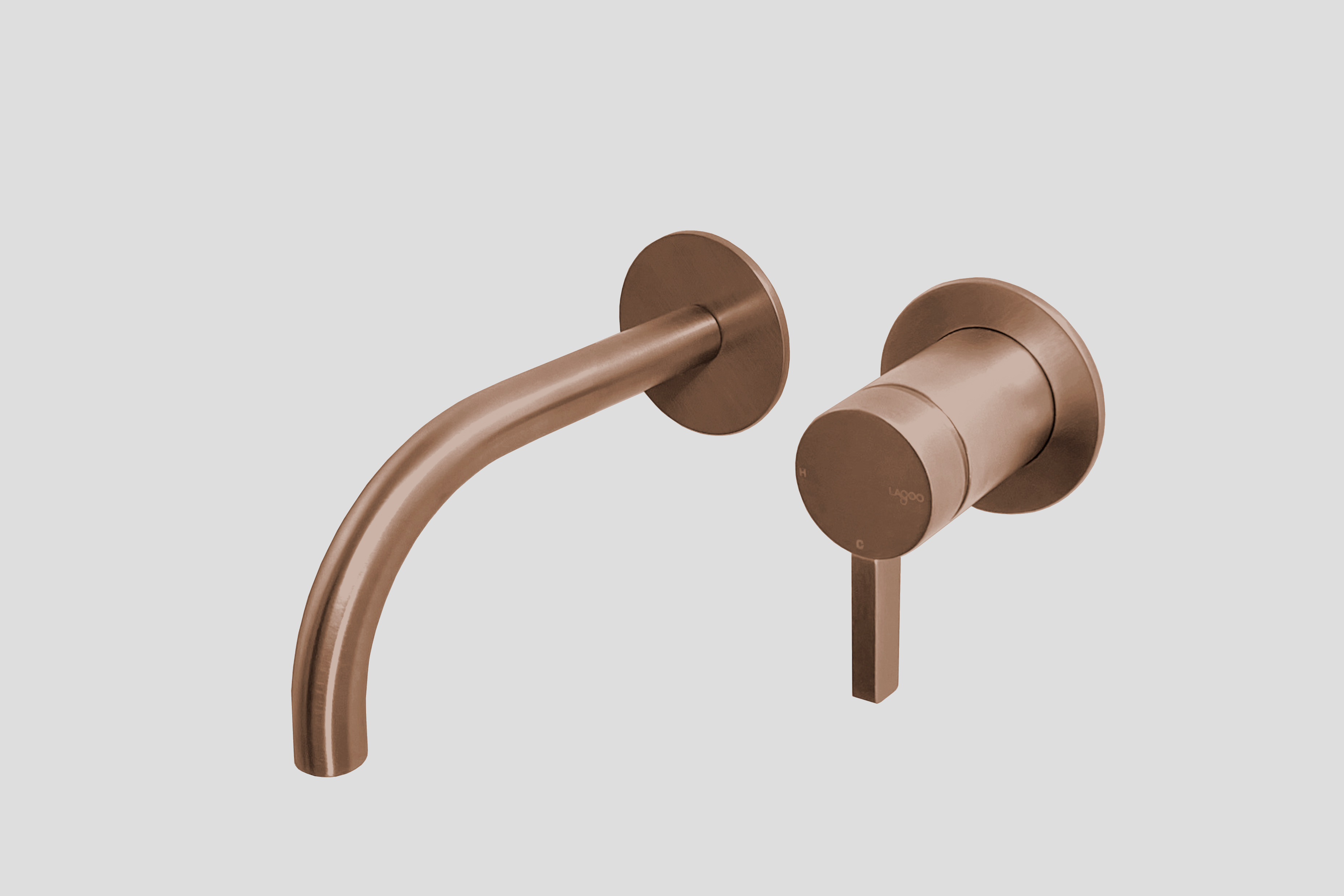 Lagoo Como Inbouw wastafelmengkraan afbouwdeel m. uitloop 19 cm CM1200-19BK Brushed Copper PVD