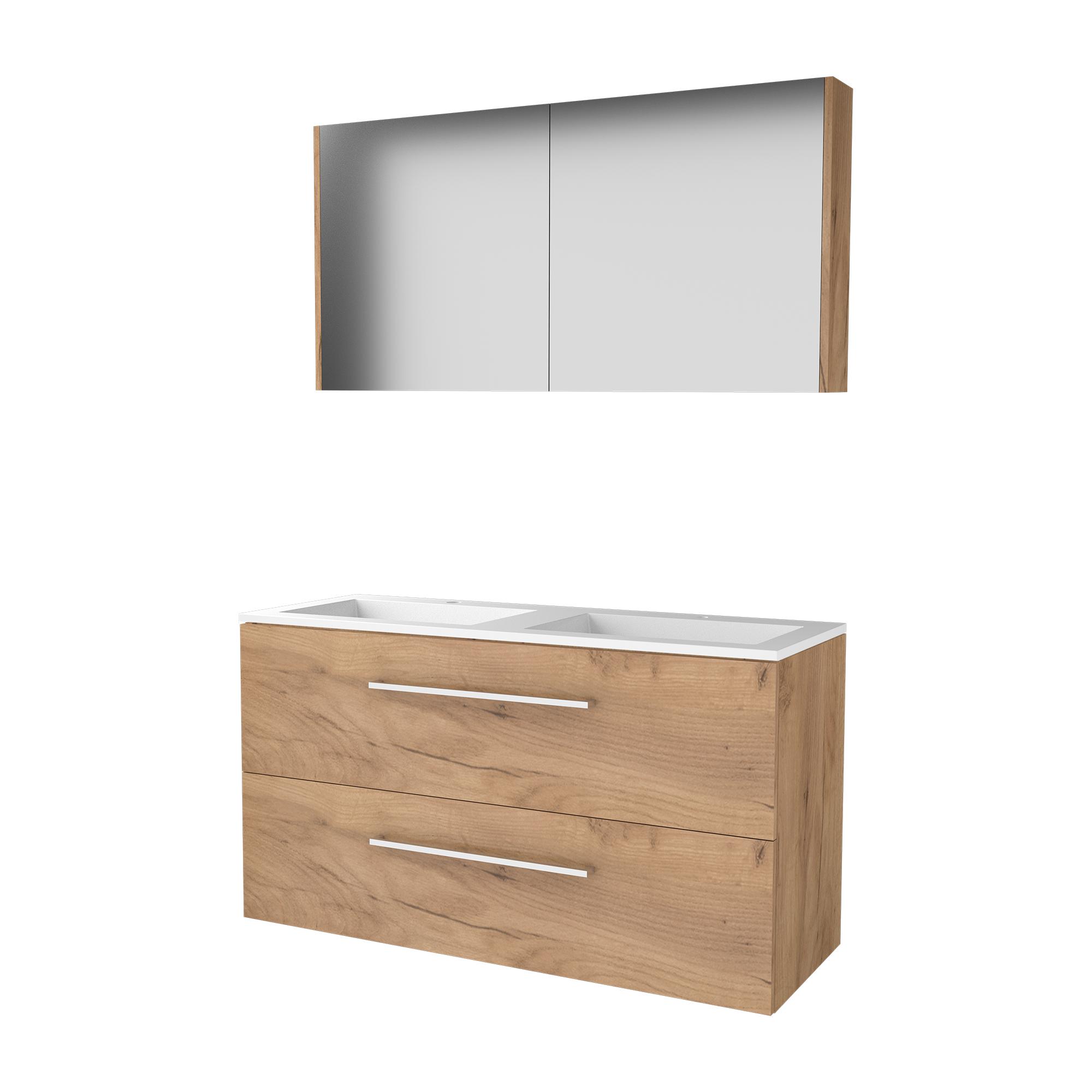 Basic Comfort 46 set 120x46cm met gr. 2 la Acryl wast. 2 krgt incl. kast C46GR1202A2WO Whisky Oak