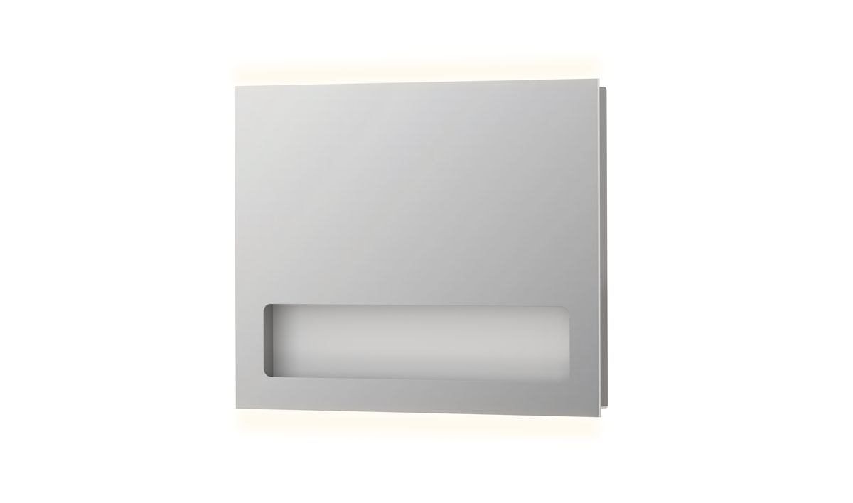 INK SP8 spiegel met geintegreerd planchet en LED verl. onder/boven en binnenzijde 8408140 Alu H800xB1000xD80