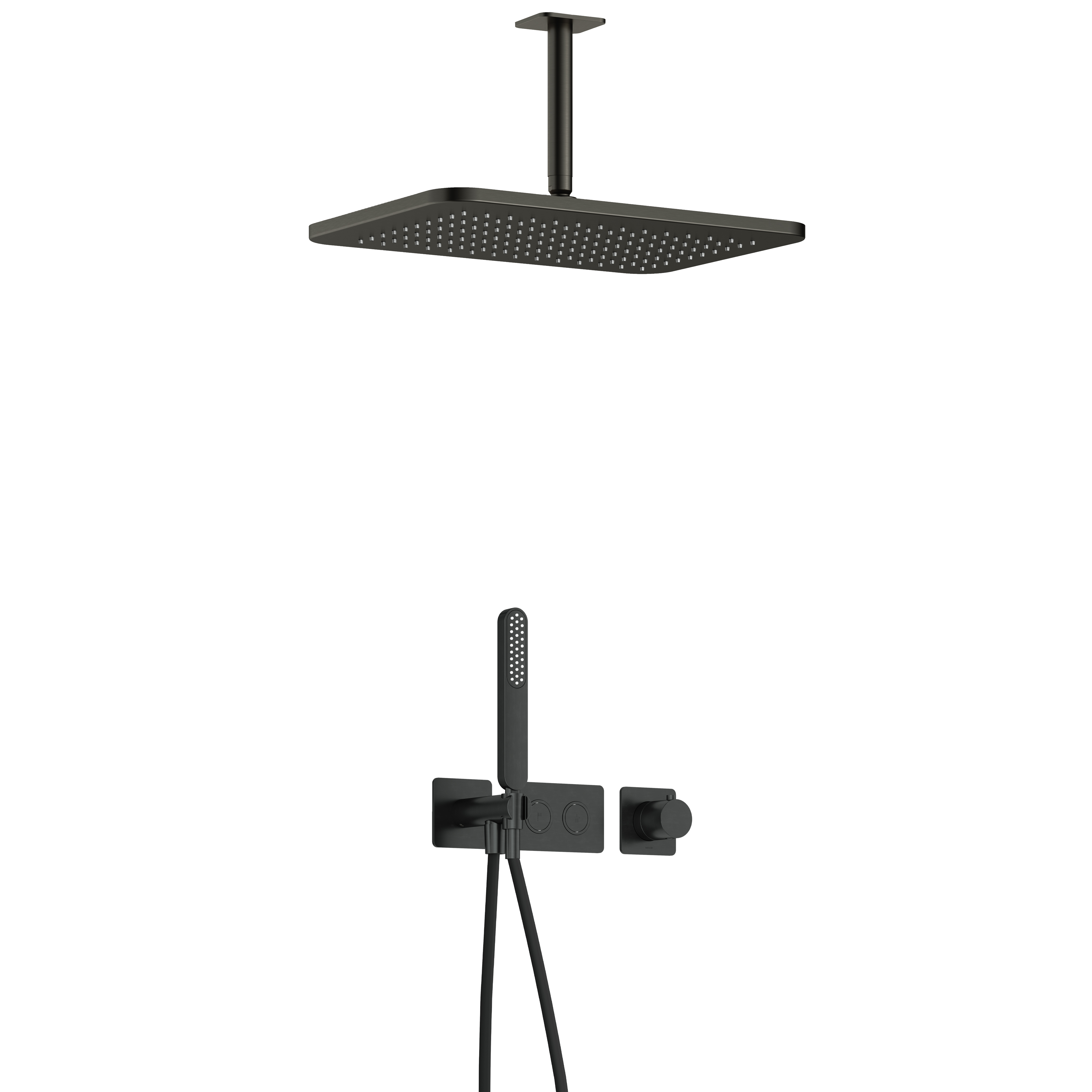 Hotbath Gal inbouwset m. 2 pushbuttons m. plaf. buis en GL106 IBS41BGP25 Geborsteld Gunmetal PVD