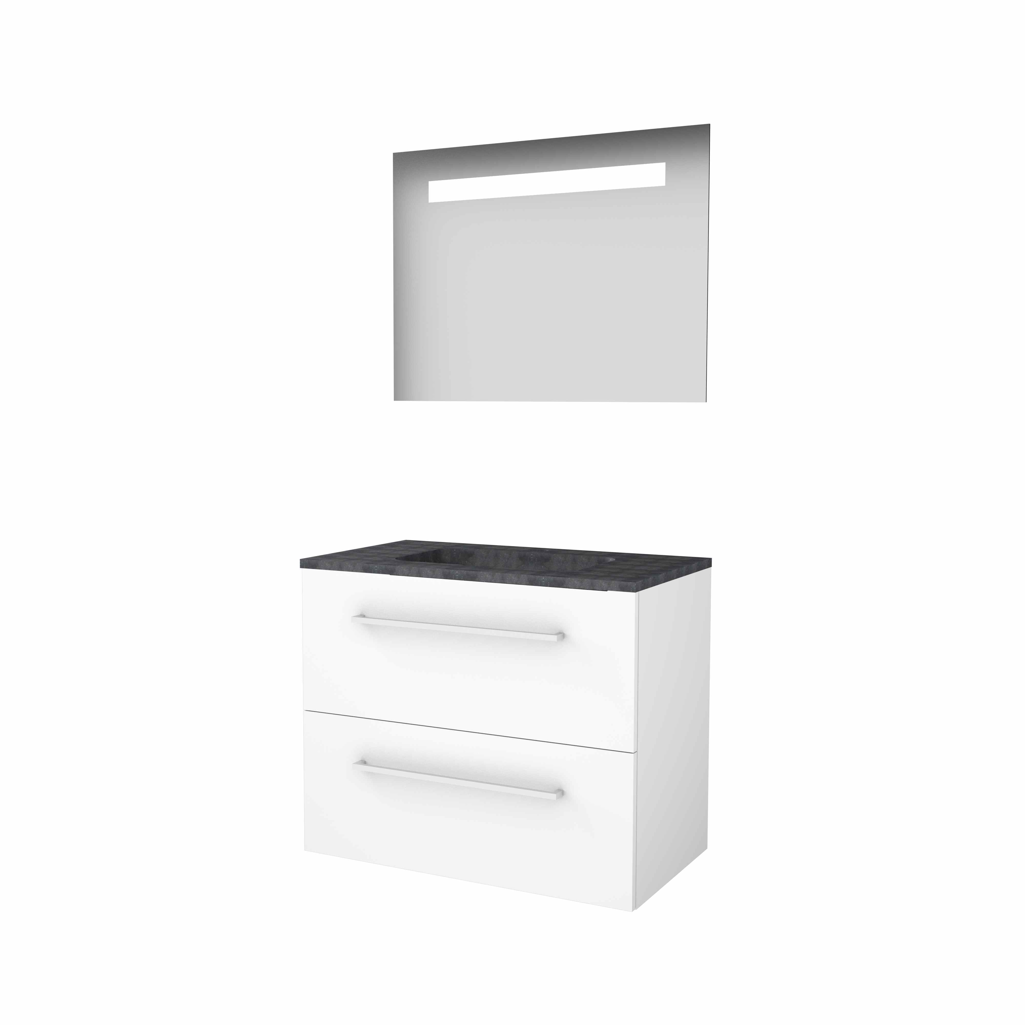 Basic Econom. 46 onderk. m. gr. incl. 2 la + hardst. wast. incl. 1 krgt. incl. spg. m. geint. Led B800xD460 Ice White / 1813279