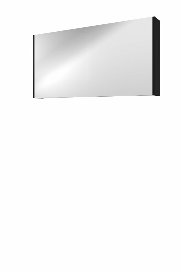 Proline spiegelkast Comfort met spiegel op plaat aan binnenzijde 2 deuren 1808706 Mat zwart H600xB1200xD140