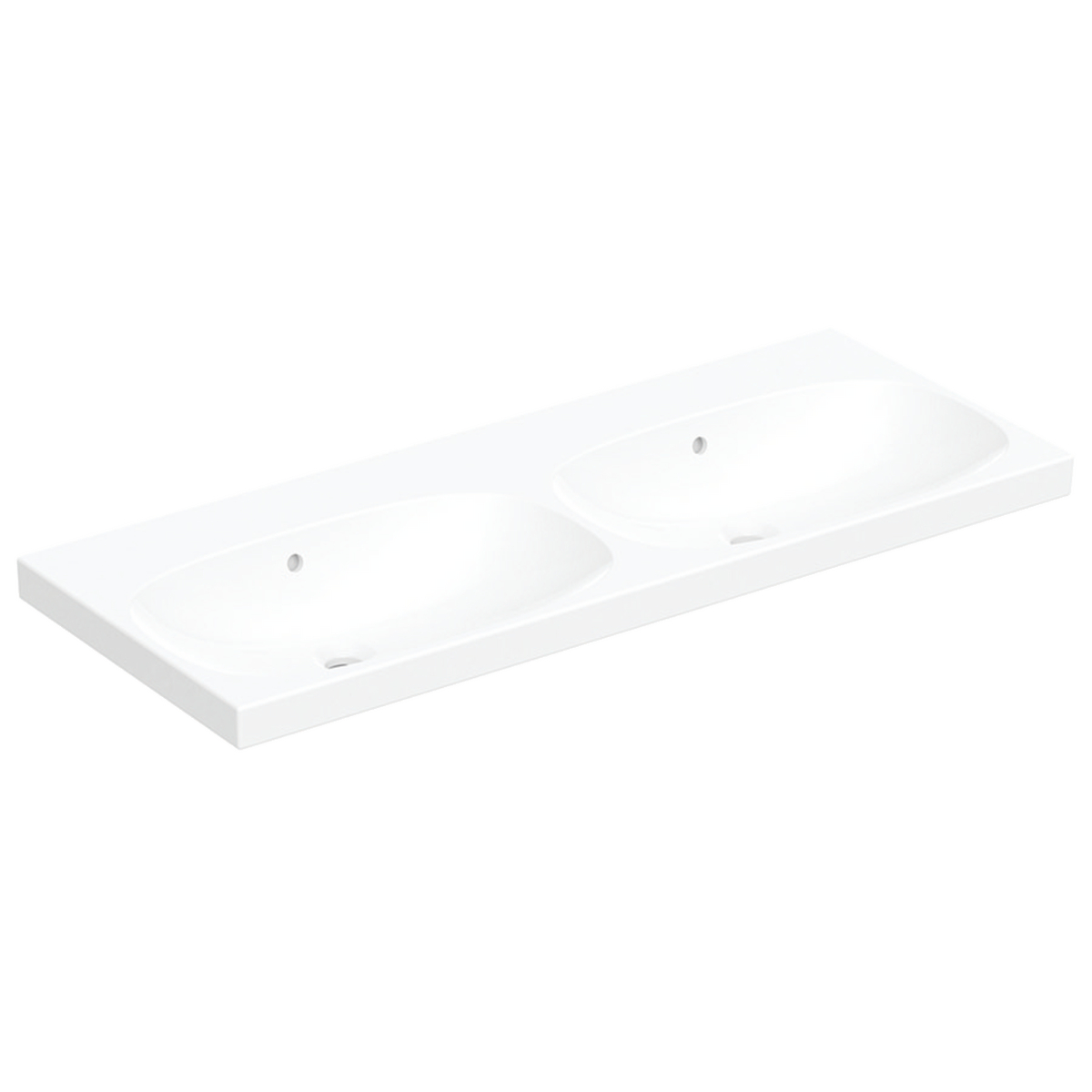 Geberit Acanto dubbele wastafel easy fast fix 120x48.2cm z.krgt. m.overl. 500.628.01.8 Wit KeraTect