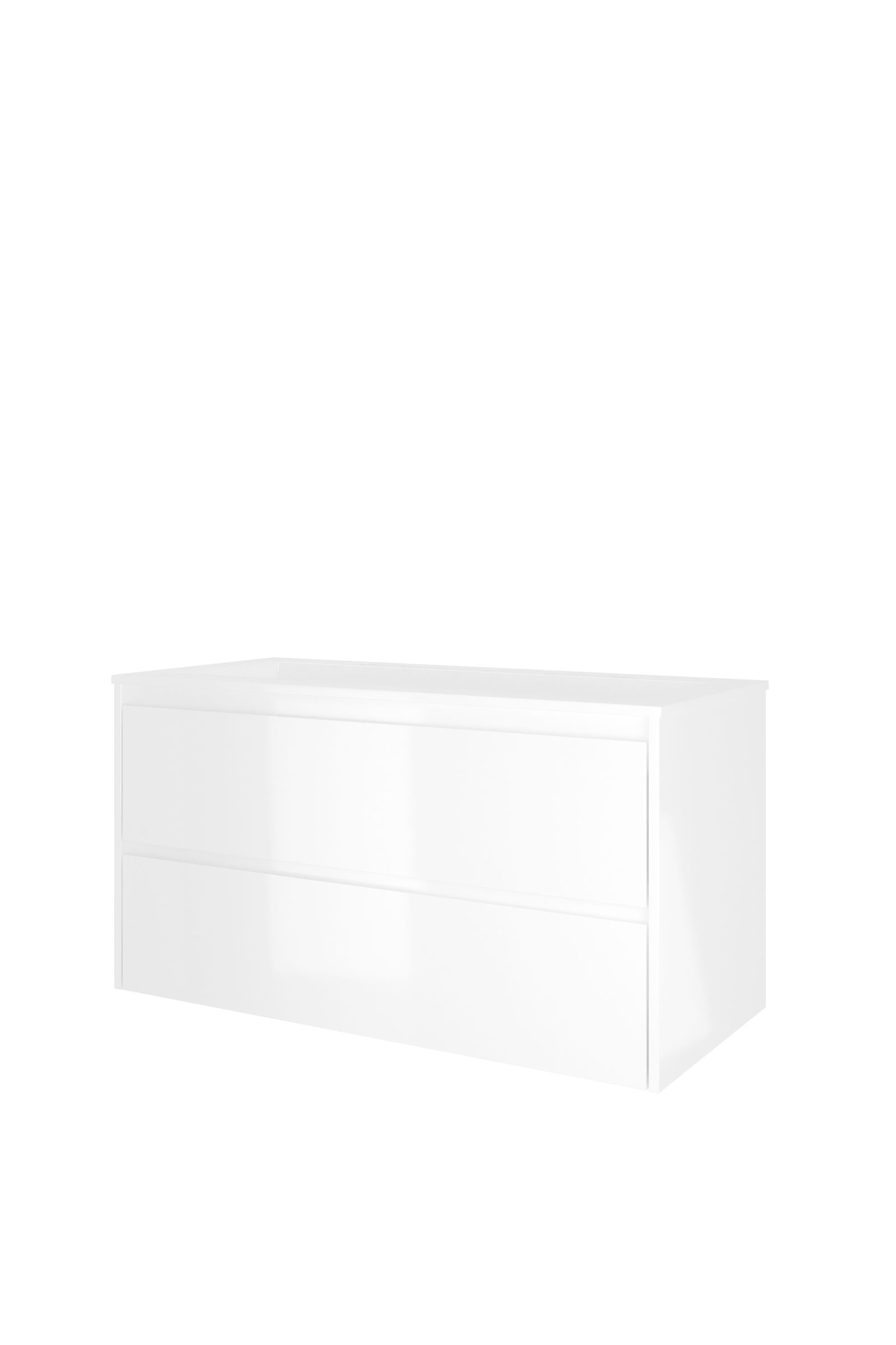 Proline set polystone Elegant wast. met 2 krgt. en onderk. a-sym. 1816424 Glans wit/Glans wit H620xB1000xD460