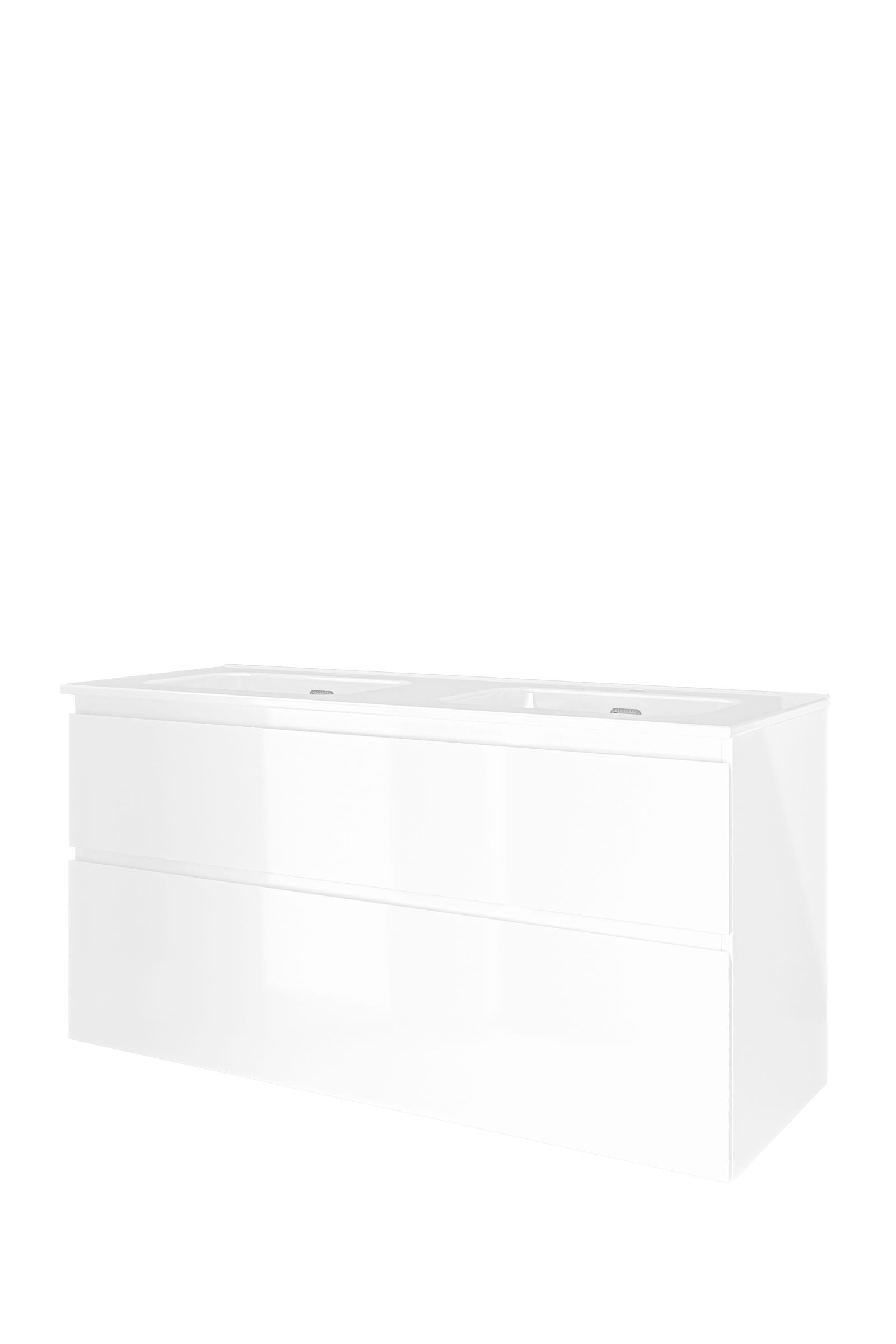 Proline set porselein Elegant wast. dubbel met 2 krgt. en onderk. a-sym. 1815274 Glans wit/Glans wit H620xB1200xD460