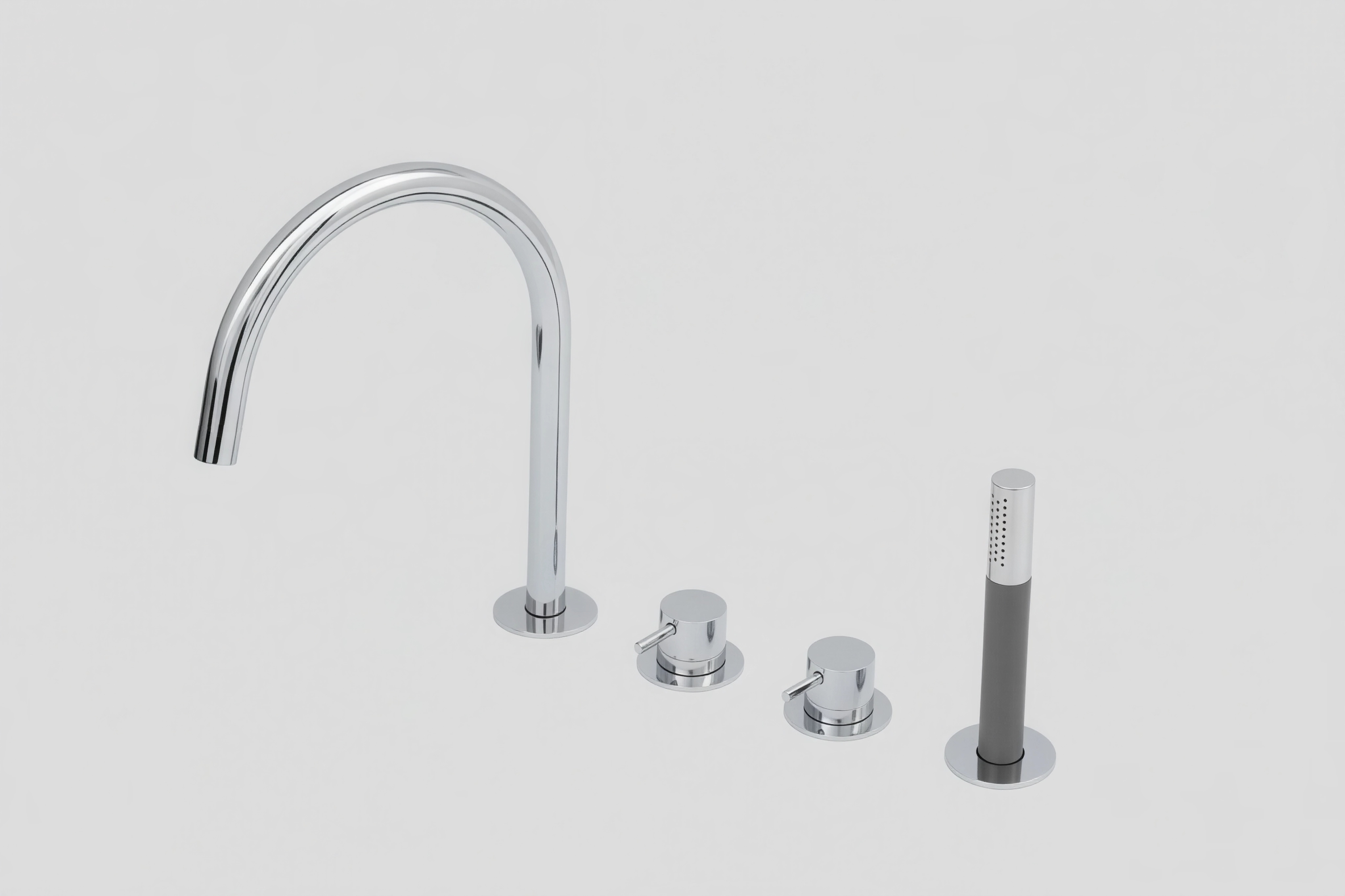 Lagoo Garda badrandcombinatie met mengkraan uitloop 2-weg omstel en handd. staaf G3210CH Chrome