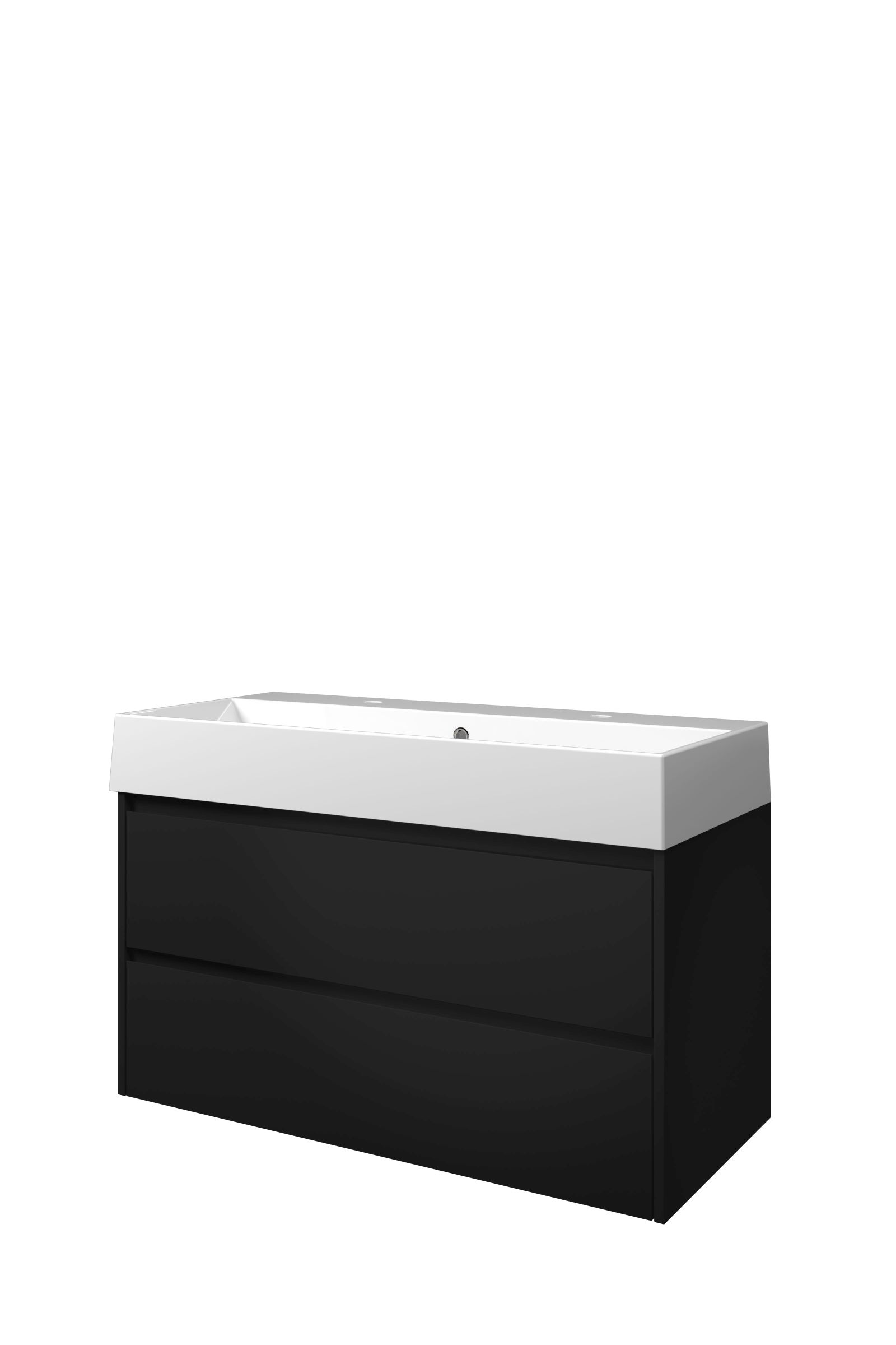 Proline set porselein Loft wast. met 2 krgt. en onderk. sym. 1815466 Mat zwart/Glans wit H620xB1000xD460