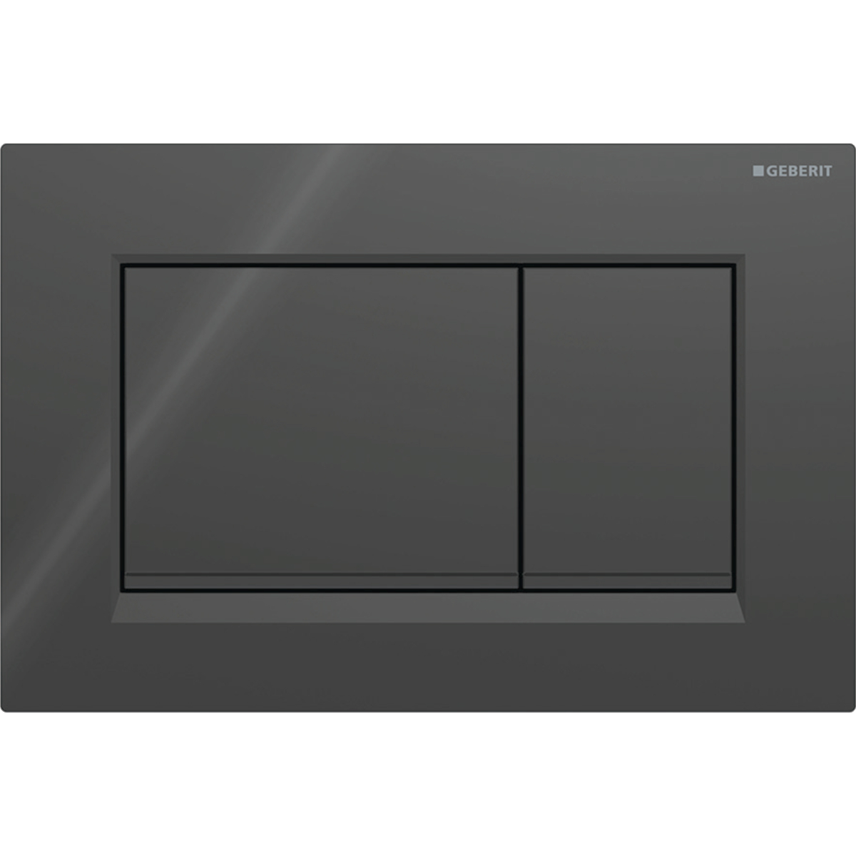 Geberit Sigma20 bedieningsplaat 2- toets square zwart - matzwart - zwart 115.883.DW.1