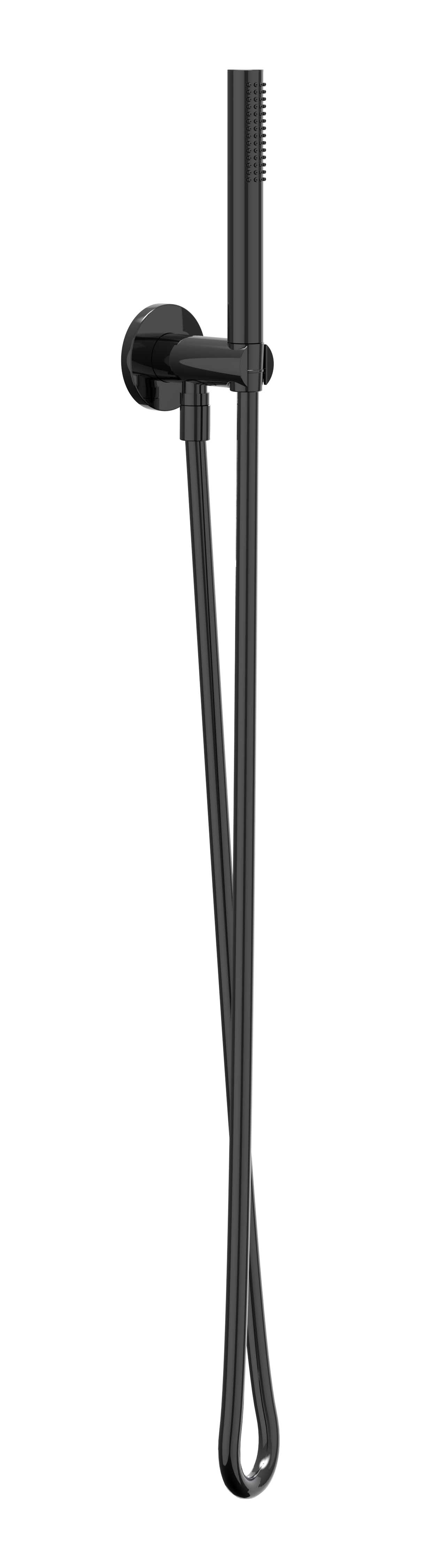 IVY glijstangset slang 150cm wandhouder m/uitlaat en staafhandd 6901157 Zwart chroom PVD