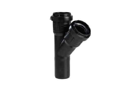 PP Master t-stuk 110x110 45gr mof/spie zwart 3496102518