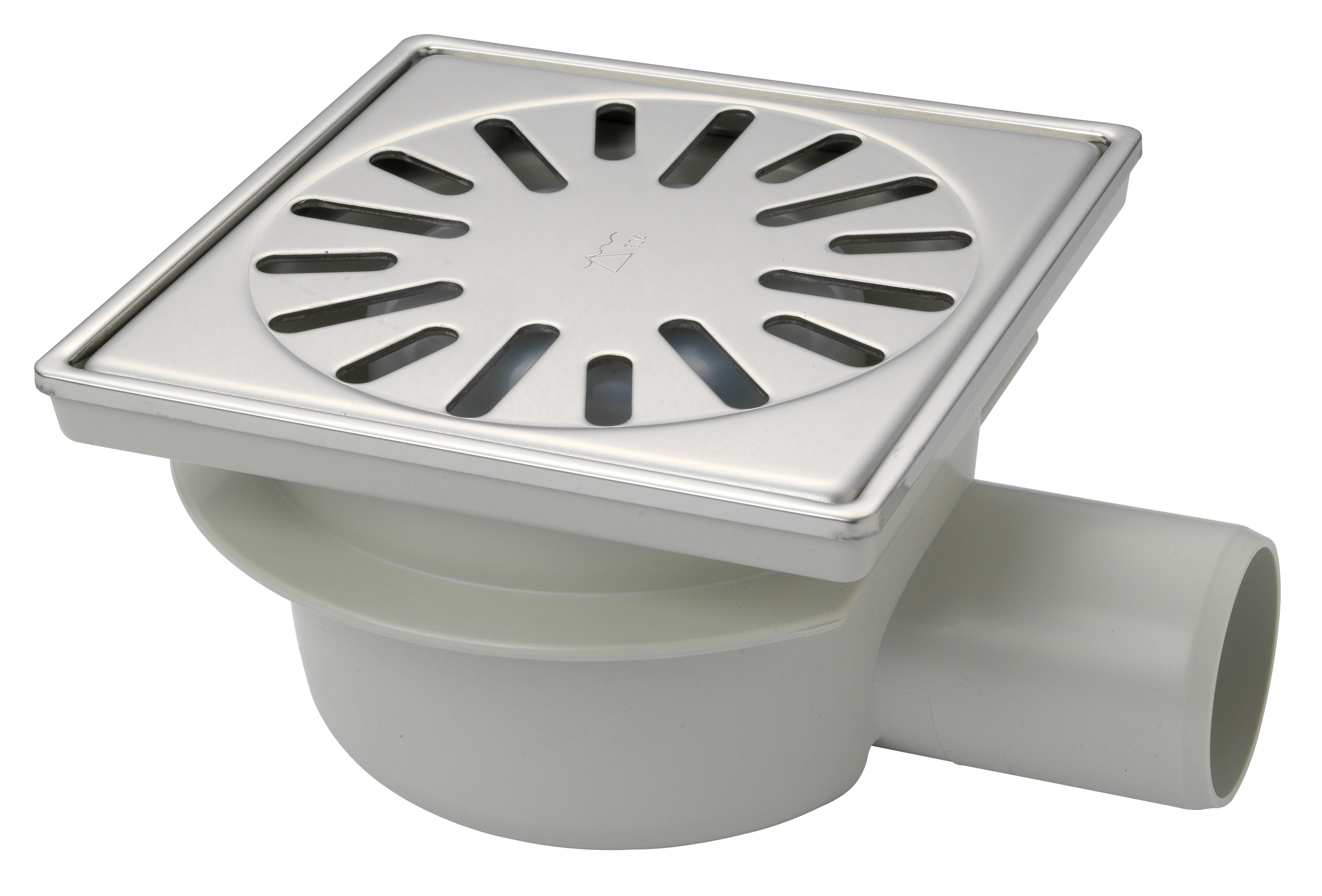 Aquaberg ABS put m/RVS rooster zij-uitlaat 4216R 15x15cm