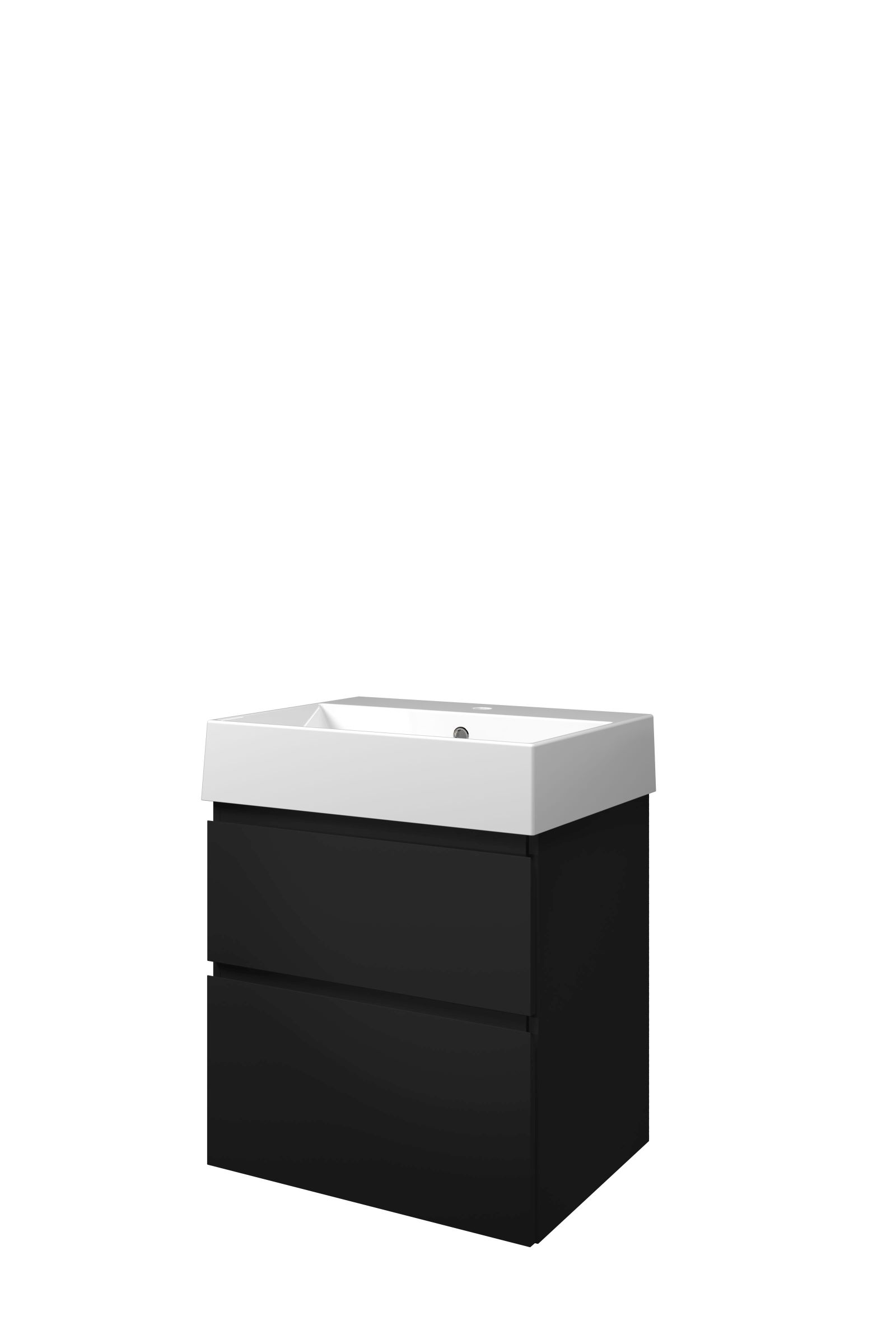 Proline set porselein Loft wast. met 1 krgt. en onderk. a-sym. 1815516 Mat zwart/Glans wit H700xB600xD460