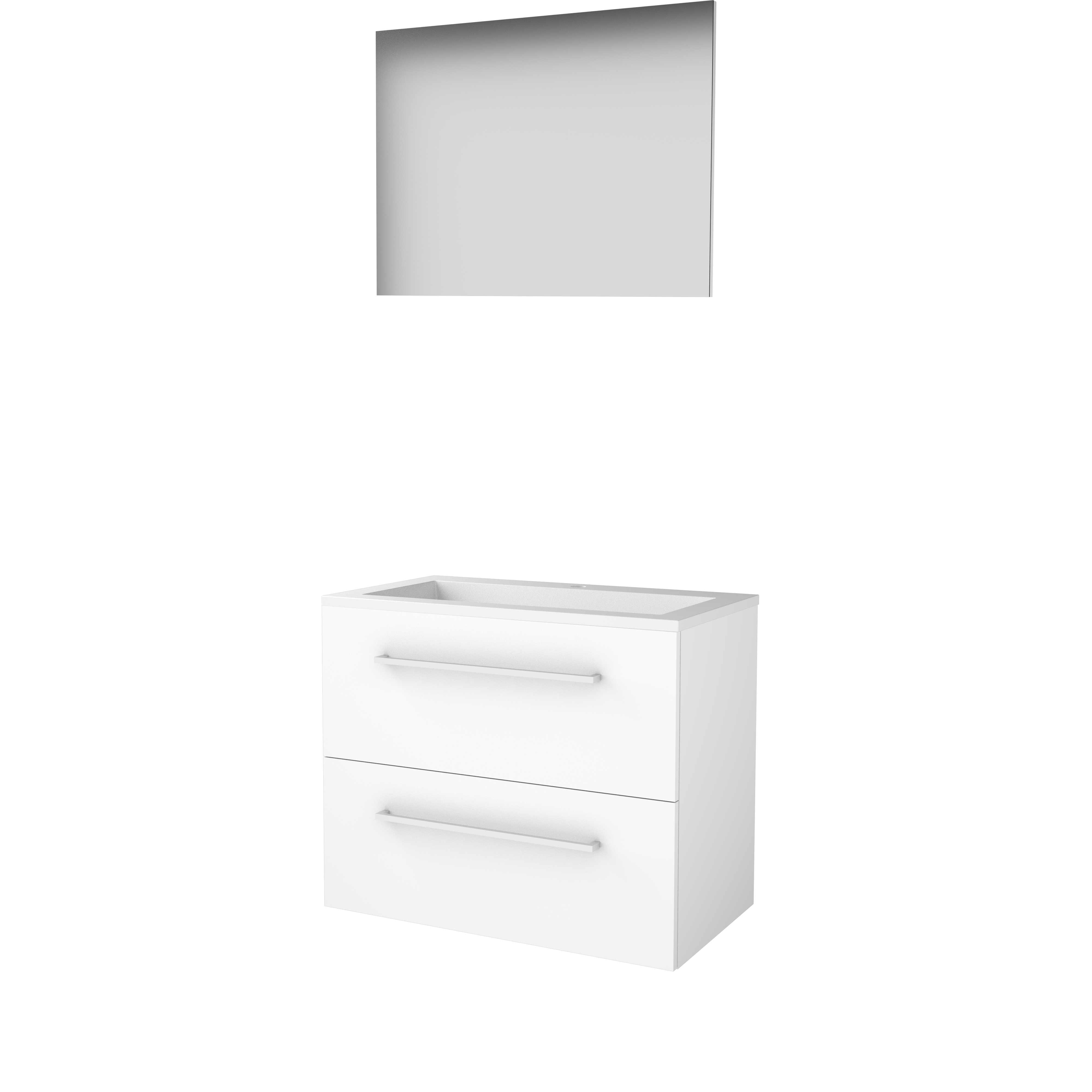 Basic Basic 46 onderk. m. gr. incl. 2 la + Acryl wast. incl. 1 krgt. incl. spg. op plaat B800xD460 Ice White / 1810663