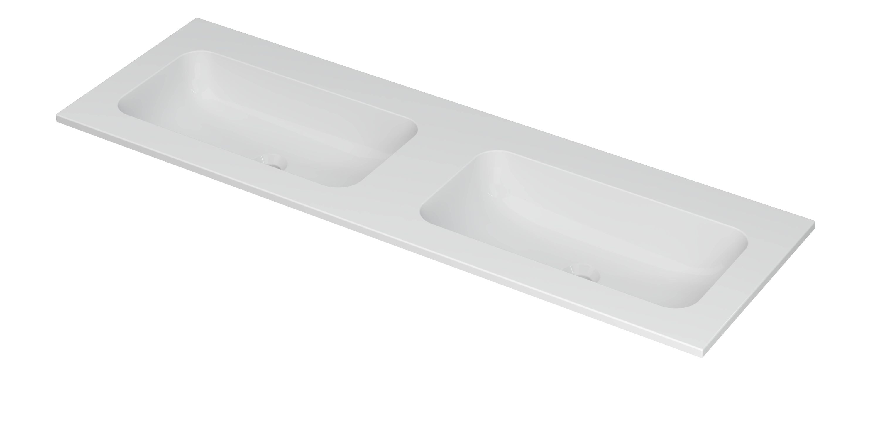 INK Aspekt wastafel pors. m. kom 45 dubbel z. krgt. 207240 m. wit H25xB15xD1400