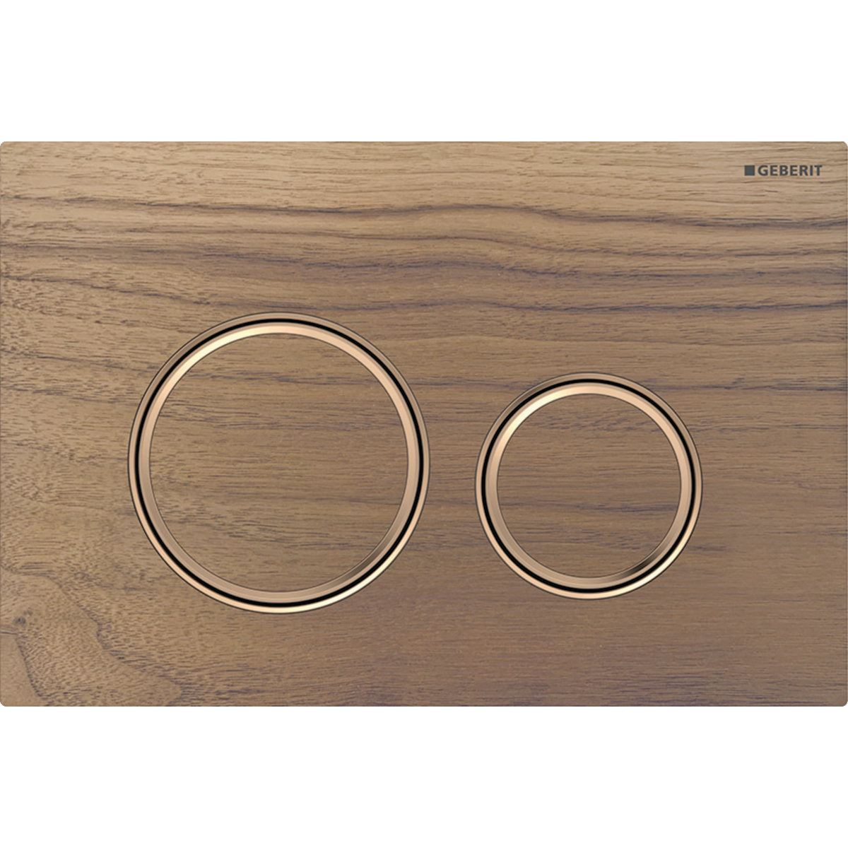 Geberit Sigma50 bedieningsplaat 2- toets round roodgoud - Amerikaans noten 115.650.JX.1
