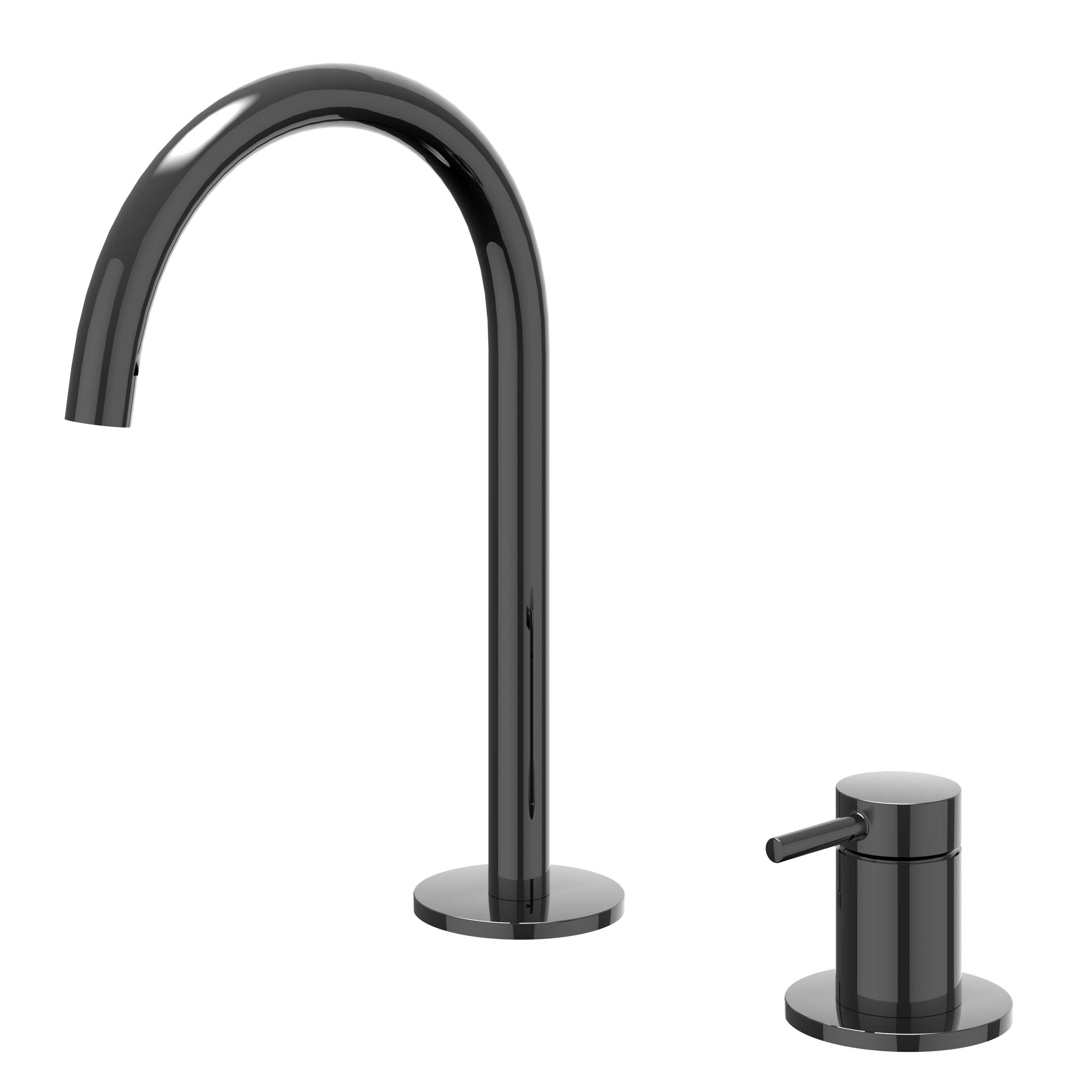 IVY Bond Wastafelmengkraan 2-gats bladmontage met uitloop coldstart 6100307 Zwart chroom PVD