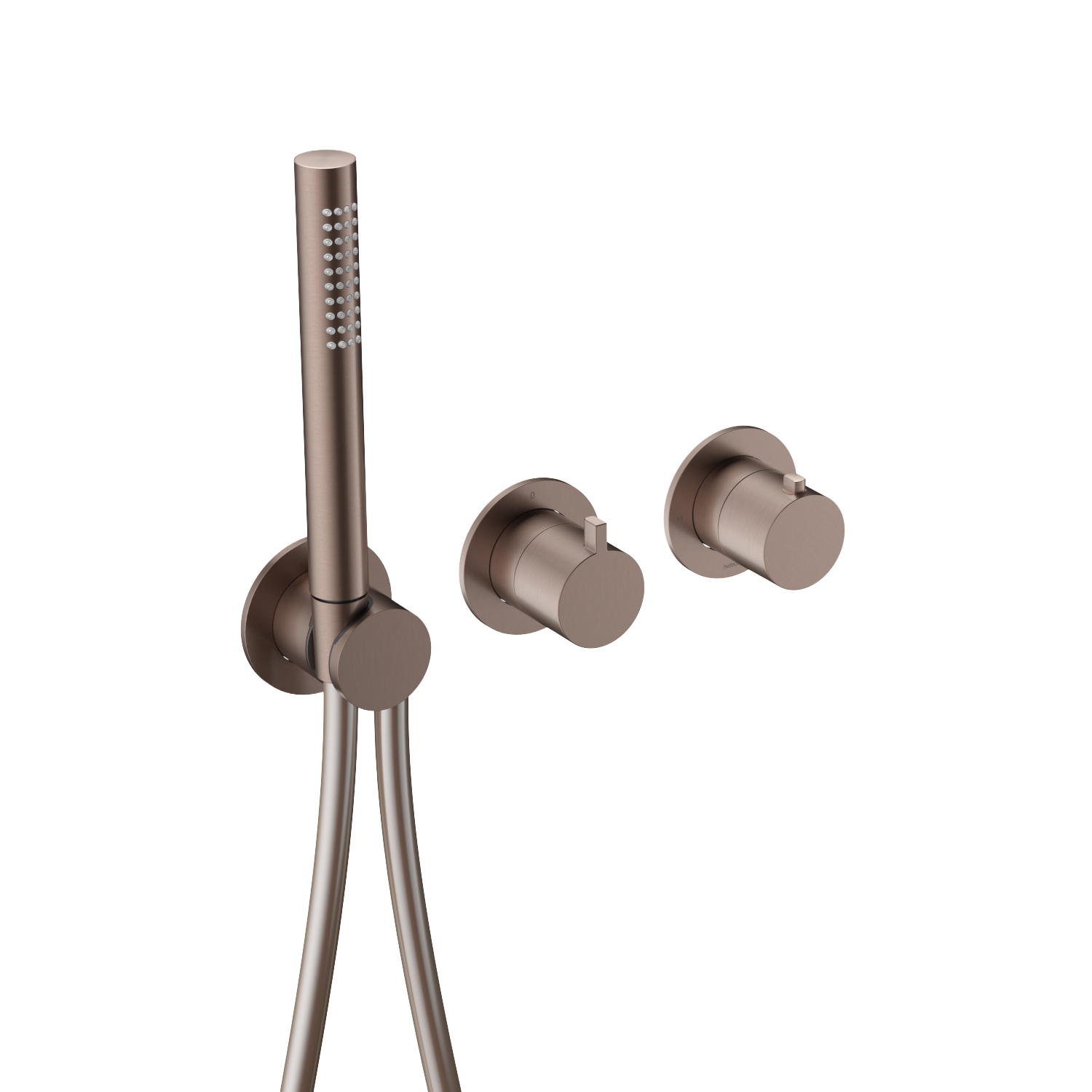 Hotbath Ace afbouwdeel inbouw thermostaat m. 2-weg stop-omstel m. handd./ doucheslang AC071EXTBCP Geborsteld Koper PVD