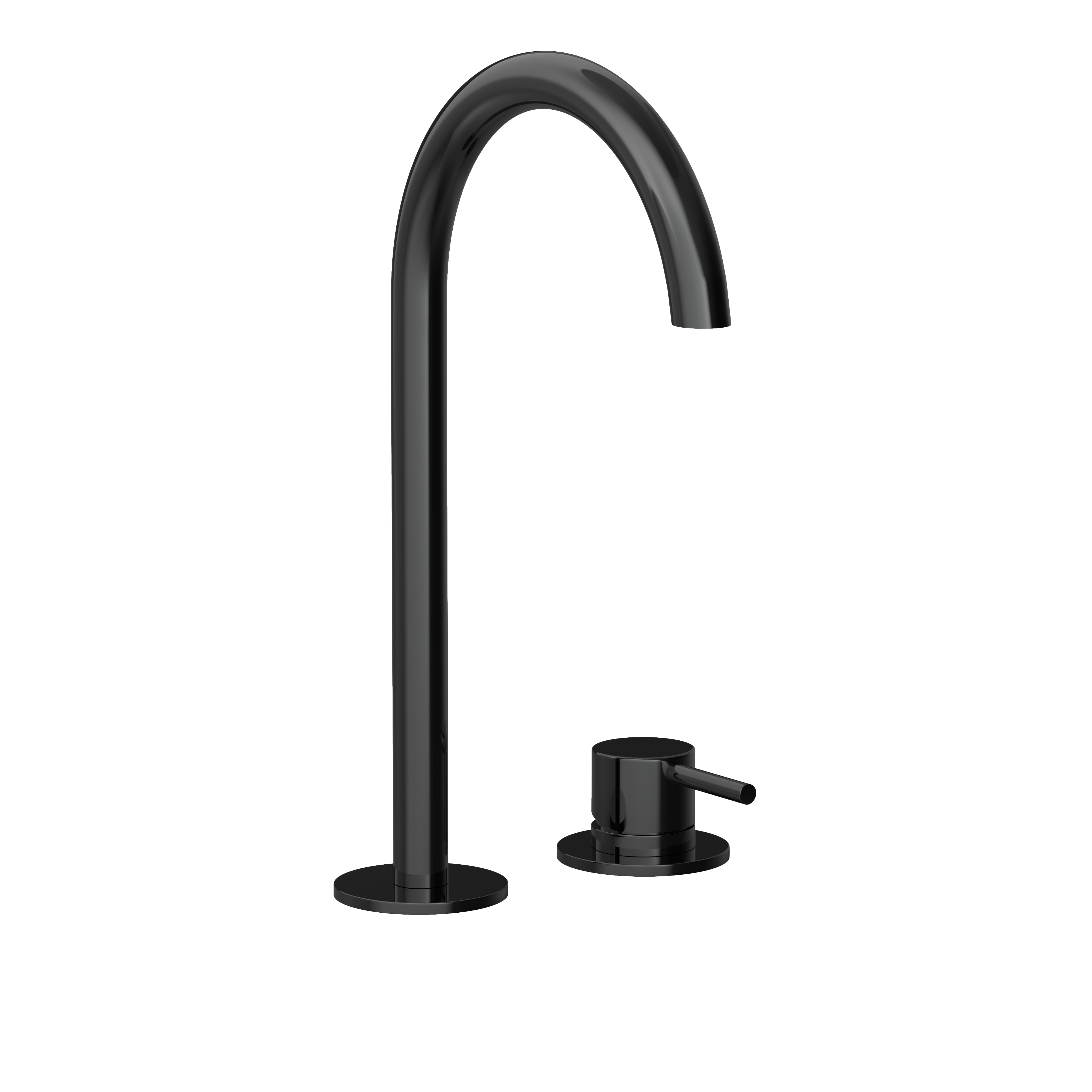 Hotbath Cobber wastafelmengkraan 2-gats hoog model CB023HPBP Gepolijst zwart PVD