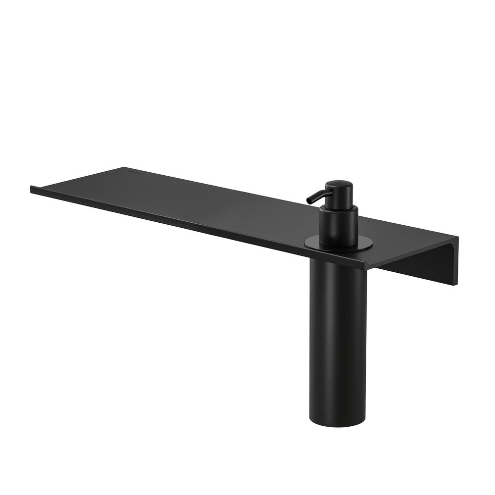 Geesa Leev Planchet 40 cm met zeepdispenser 200 ml Zwart 918216-06-400