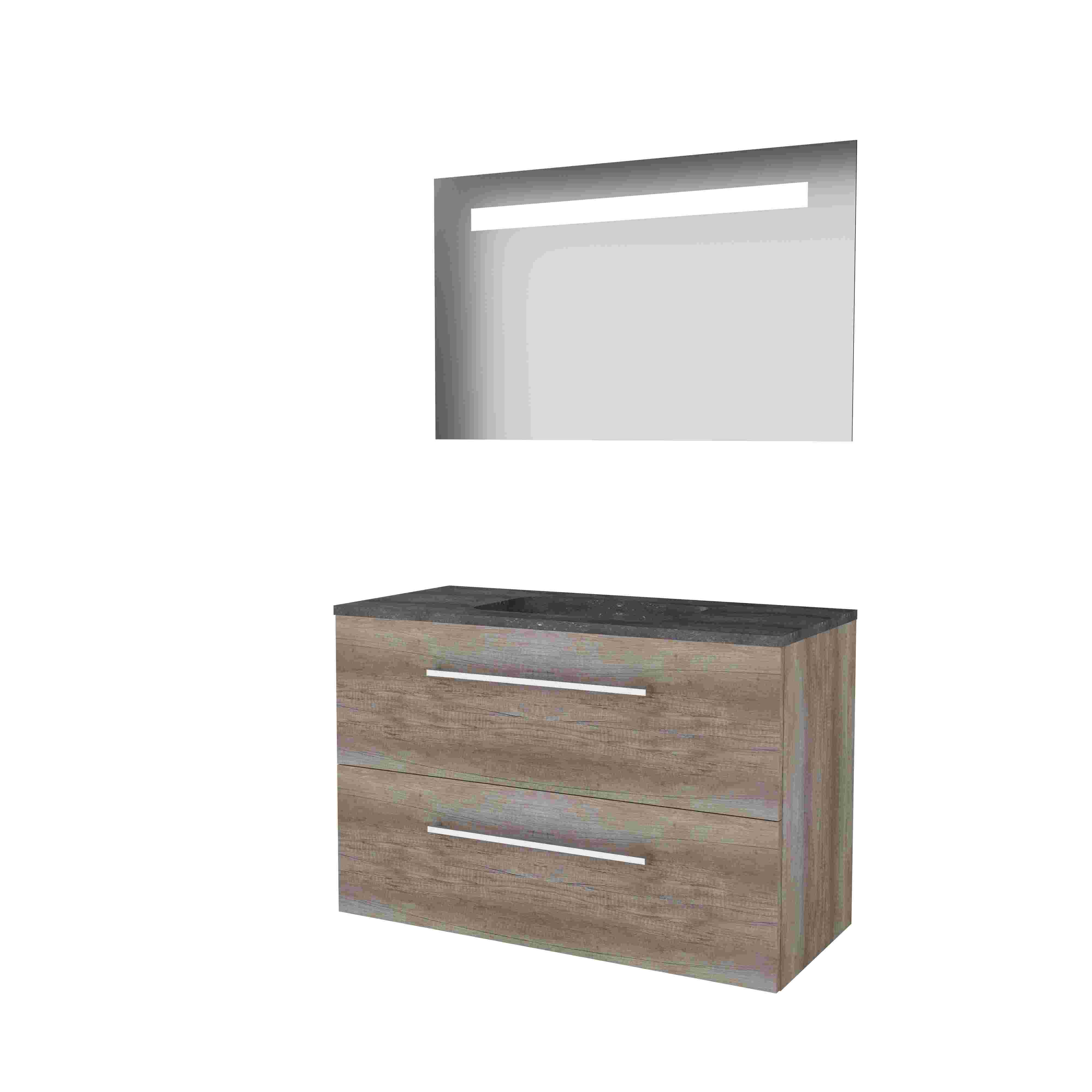 Basic Econom. 46 onderk. m. gr. incl. 2 la + hardst. wast. z. krgt. incl. spg. m. geint. Led B1000xD460 Scotch Oak / 1813284