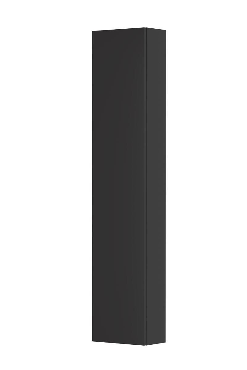 INK hoge kast 1 deur links/rechts greepl. incl. spiegel aan de binnenzijde 1241103 Hglans antraciet H1690xB350xD200