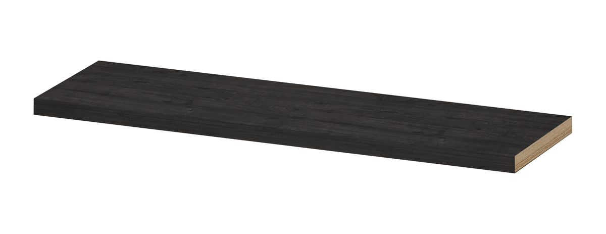 INK wandplank in dekor dikte 35mm voorzijde afgekant tbv nis 1258813 Houtskool eiken H35xB1200xD350