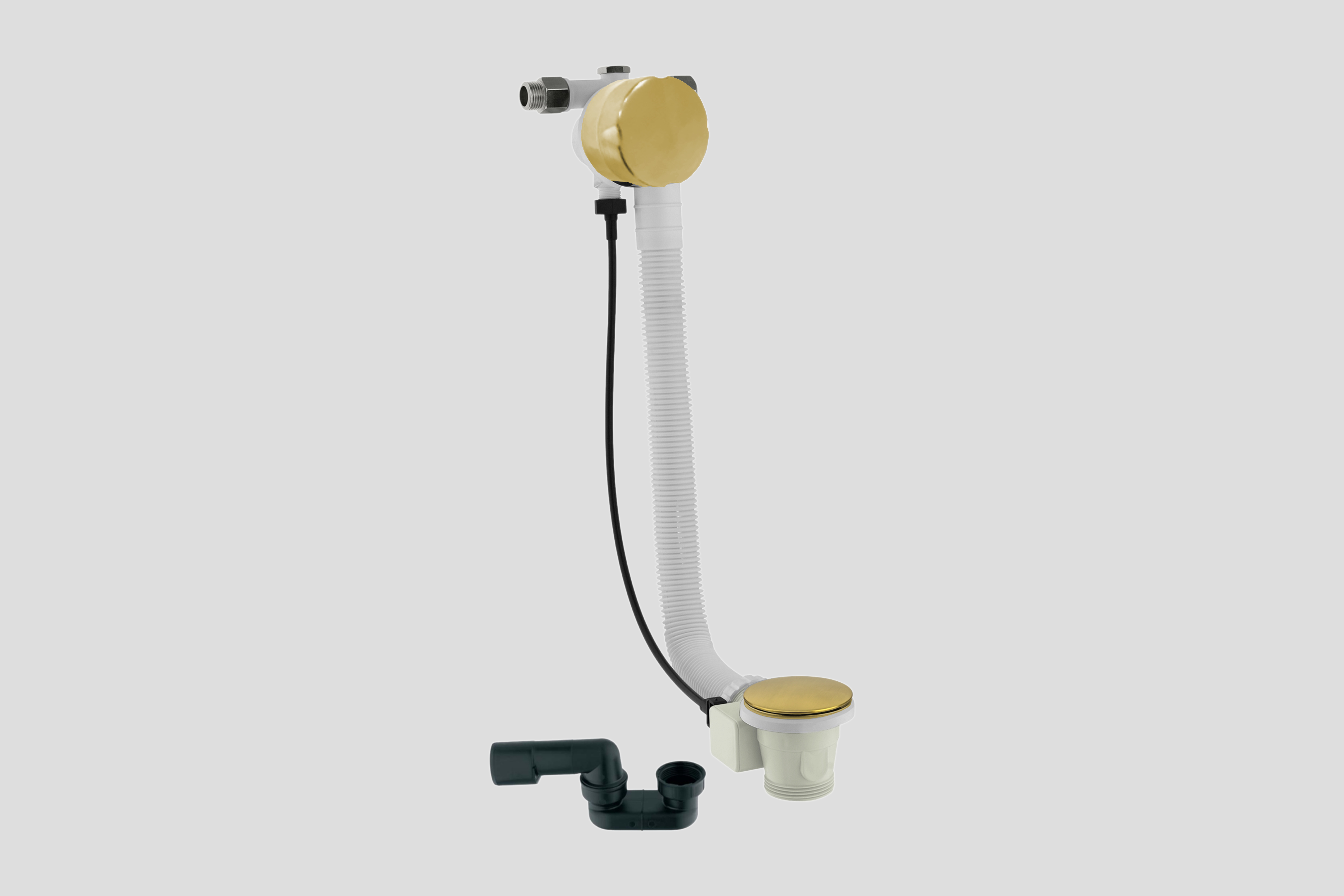 Lagoo Garda badoverloop en vulcombinatie met clickplug en sifon G6121BB Brushed Brass PVD