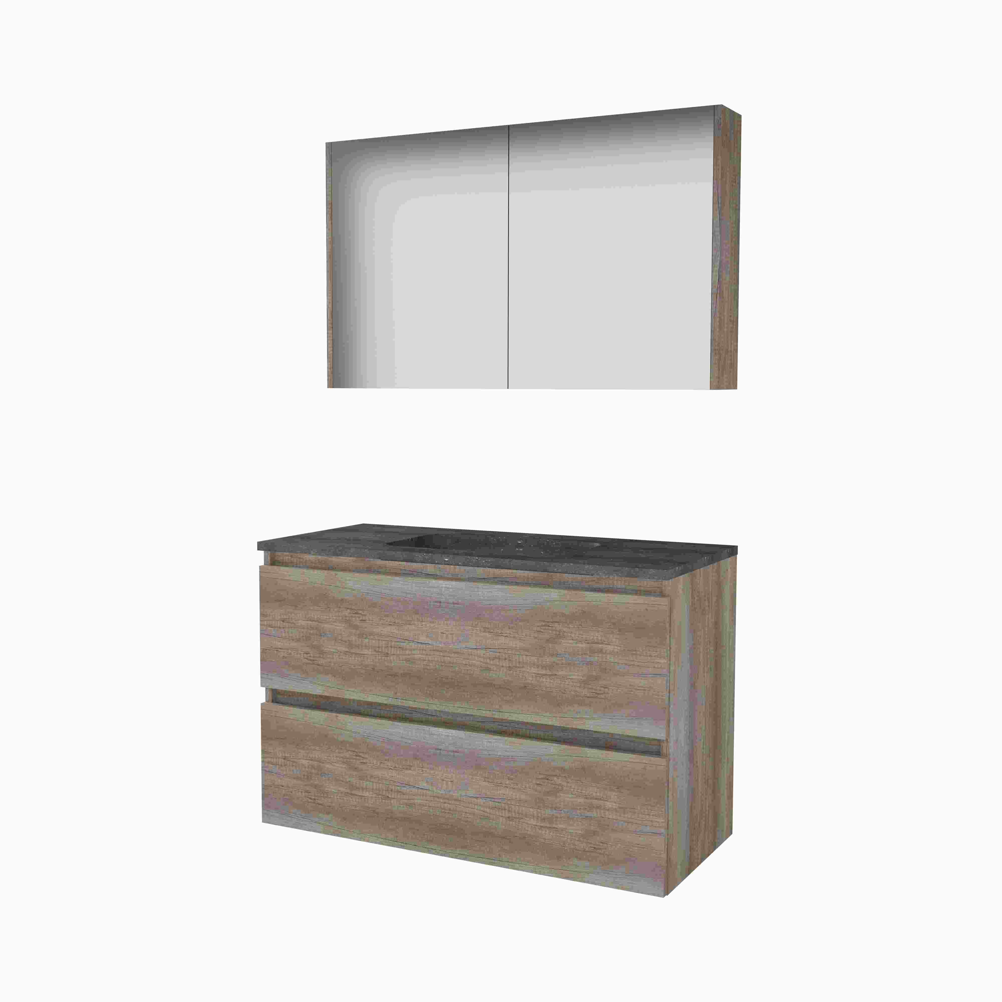 Basic Comfort 46 onderk. GL incl. 2 la + hardst. wast. z. krgt. incl. sp.kast B1000xD460 Scotch Oak / 1813164