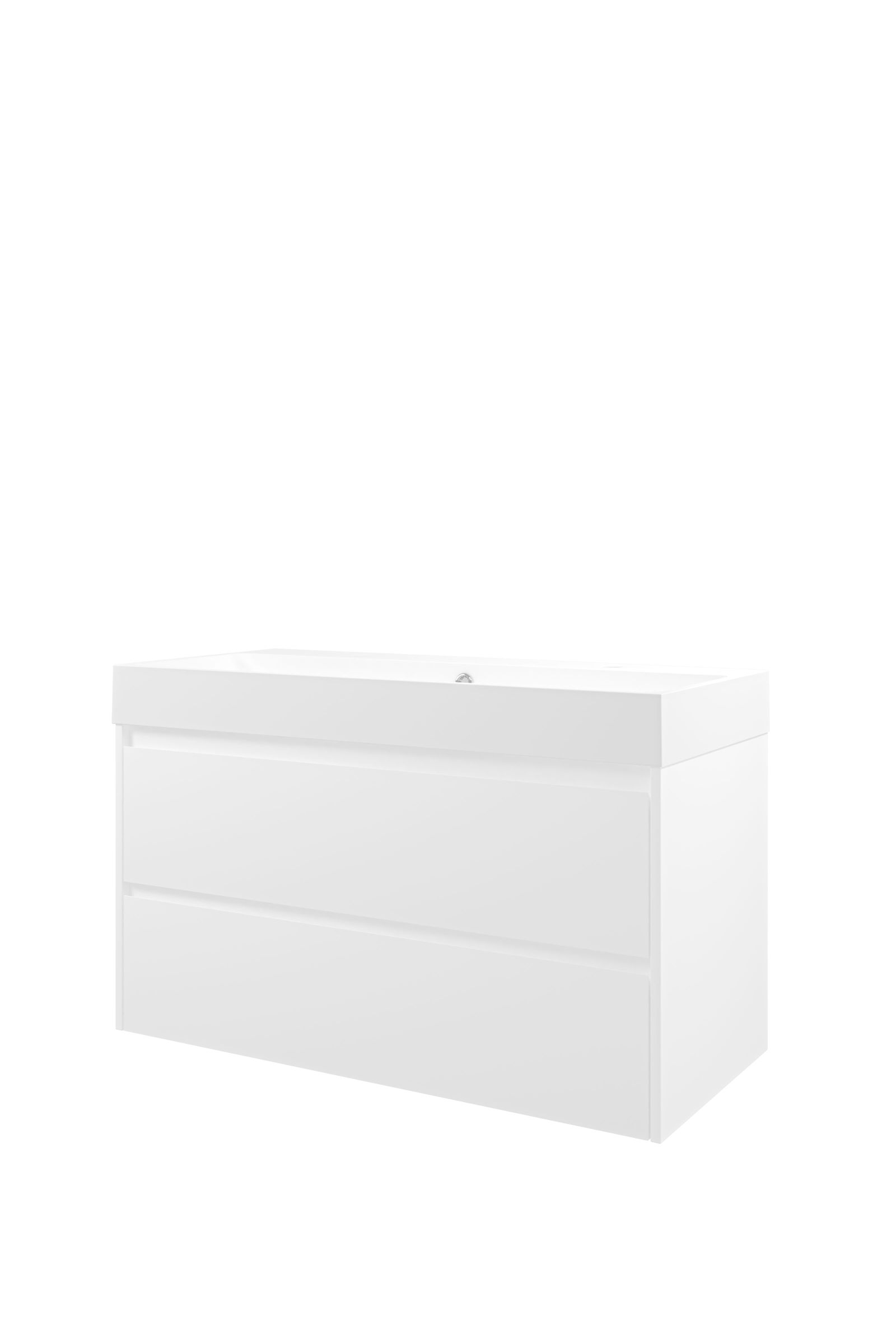Proline set polystone Loft wast. met 2 krgt. en onderk. sym. 1816935 Mat wit/ Mat wit H620xB1000xD460