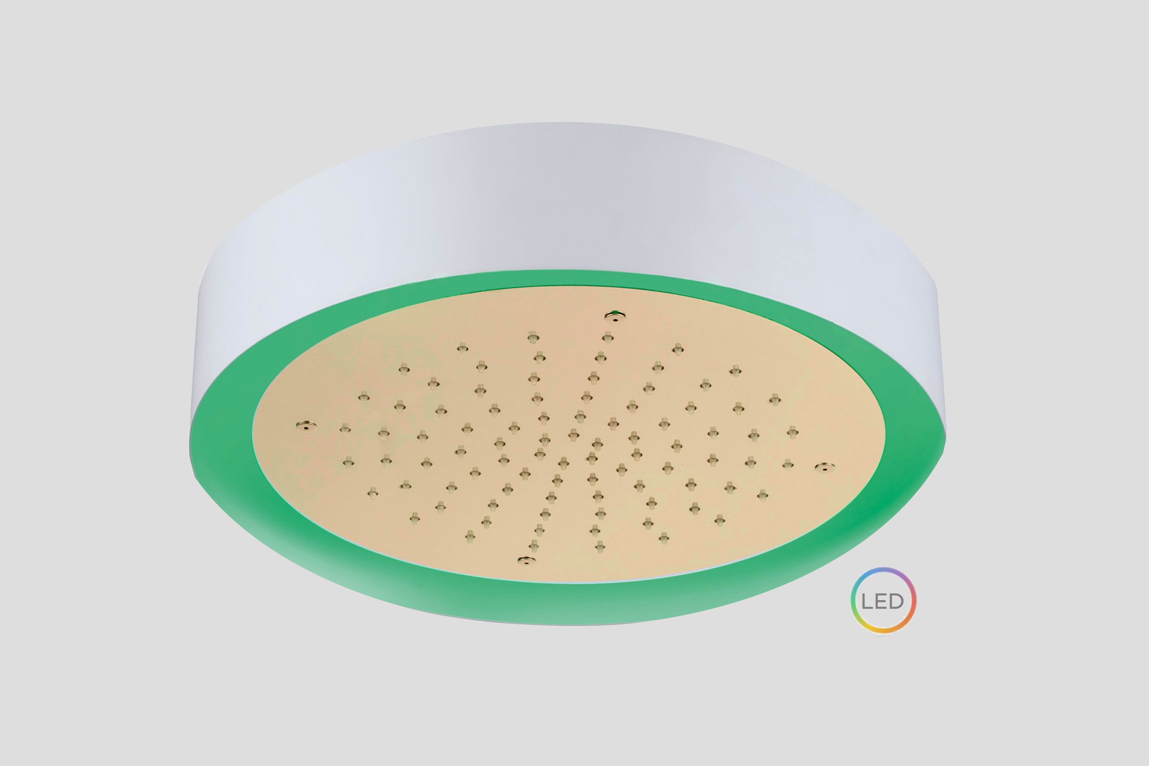 Lagoo Nesso Hoofddouche Light Ring 370 m. multi color LED incl. afstandsb. N8171PG Brushed Champagne PVD