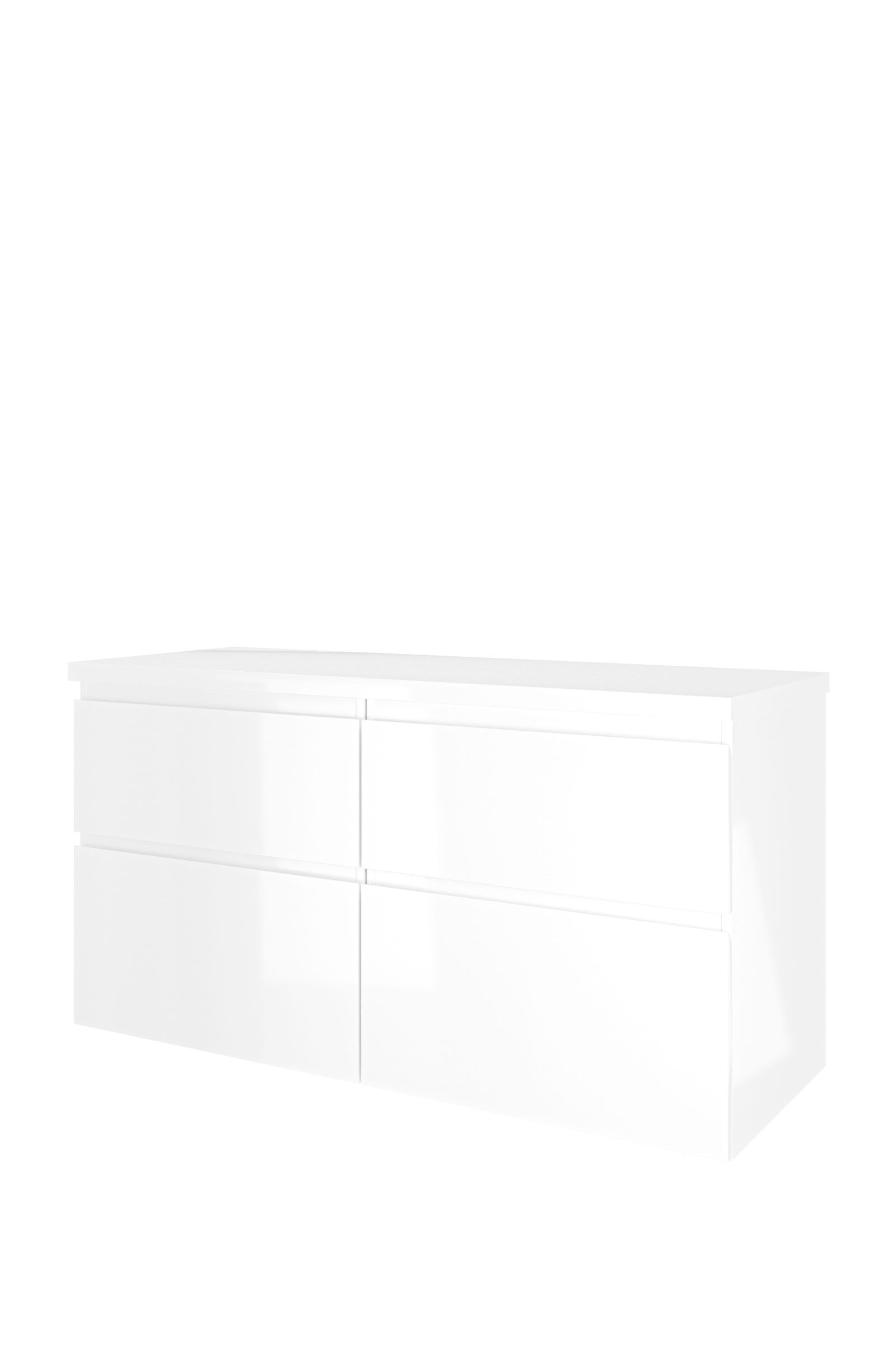 Proline set Top afdekplaat en onderk. 4 laden a-sym. 1817324 Glans wit H632xB1200xD460