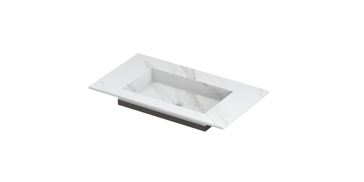 INK Post wast. keramische slab envelop bak zonder krgt. H10xB800xD450 Calacatta mat / 210020