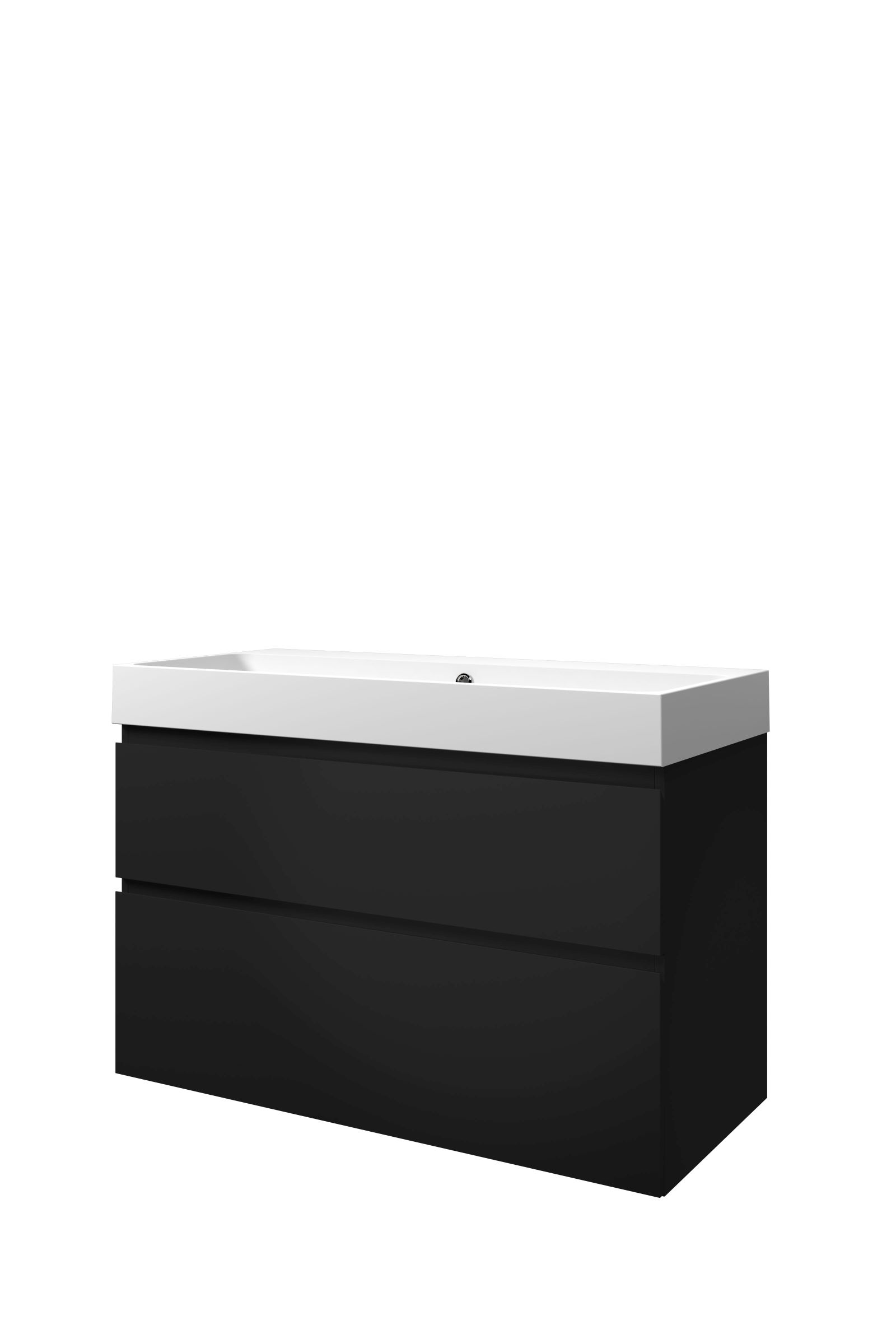 Proline set polystone Loft wast. z. krgt. en onderk. a-sym. 1817116 Mat zwart/Mat wit H700xB1000xD460