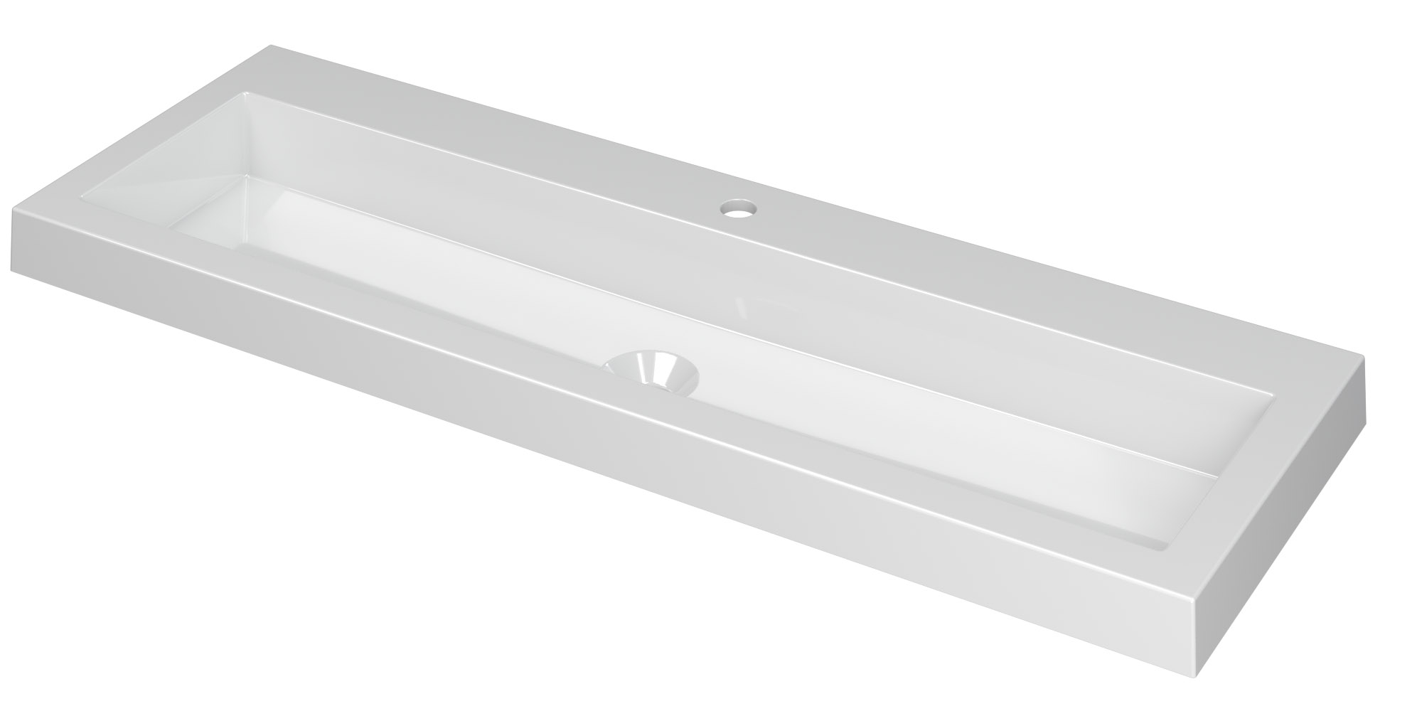 INK Dock wast. Polystone met 1 krgt. 3415031 Glans wit H60xB1200xD400