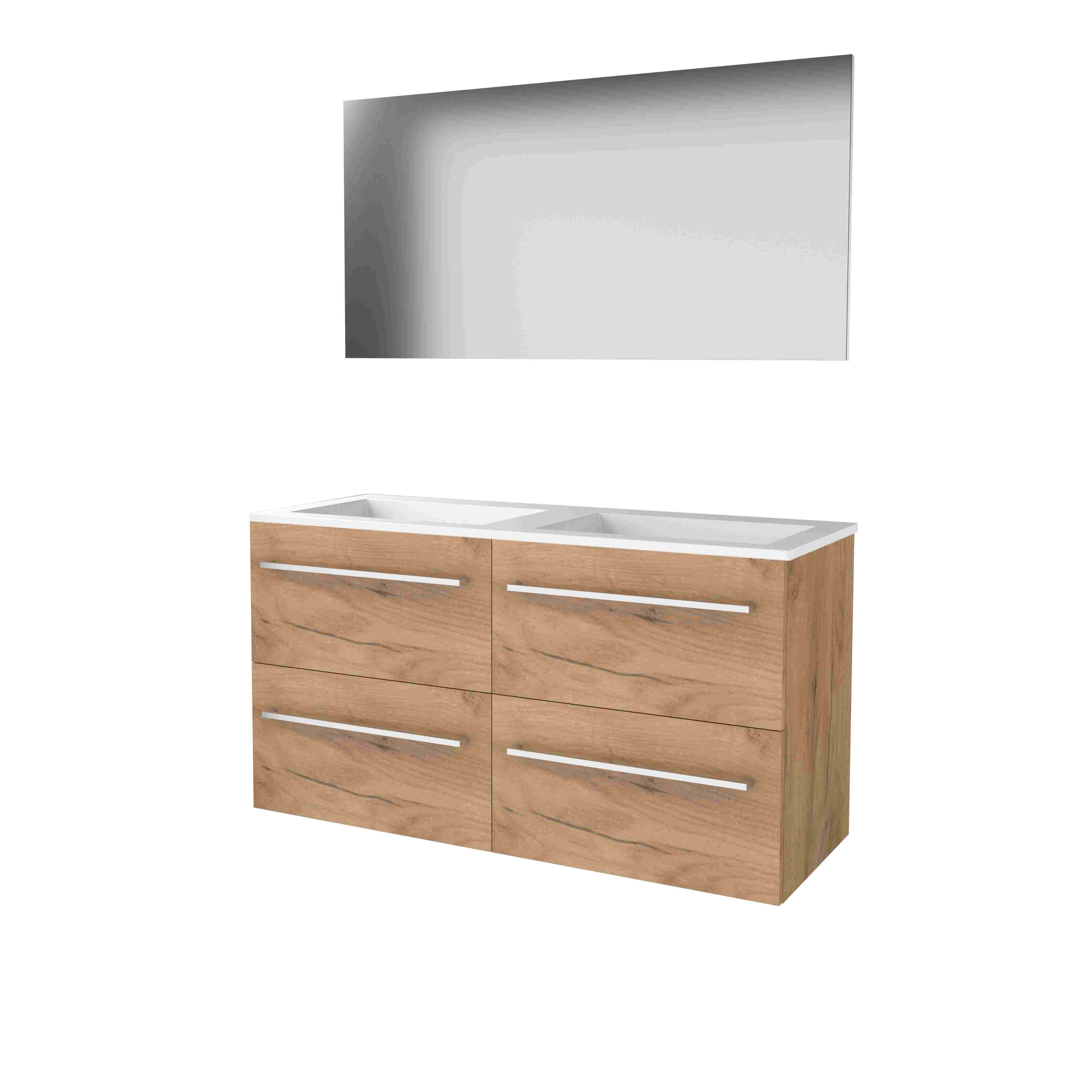 Basic Basic 46 set 120x46cm met gr. 4 la Acryl wast. 0 krgt. incl. spiegel B46GR120A0WO Whisky Oak