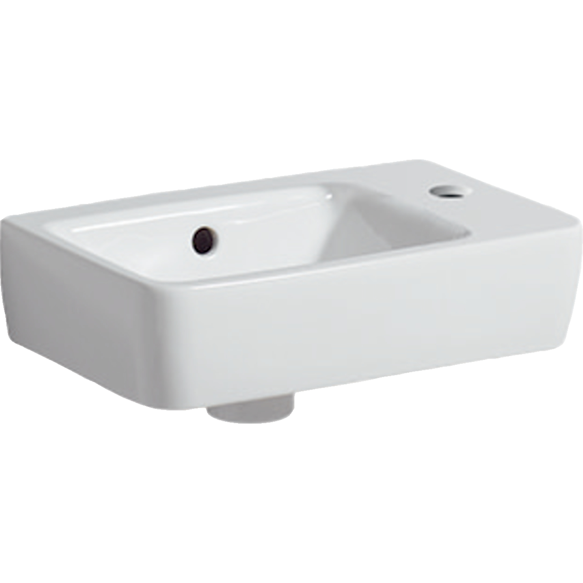 Geberit Renova compact fontein compact 40x25cm kraangat rechts m.overl. 276140600 Wit KeraTect