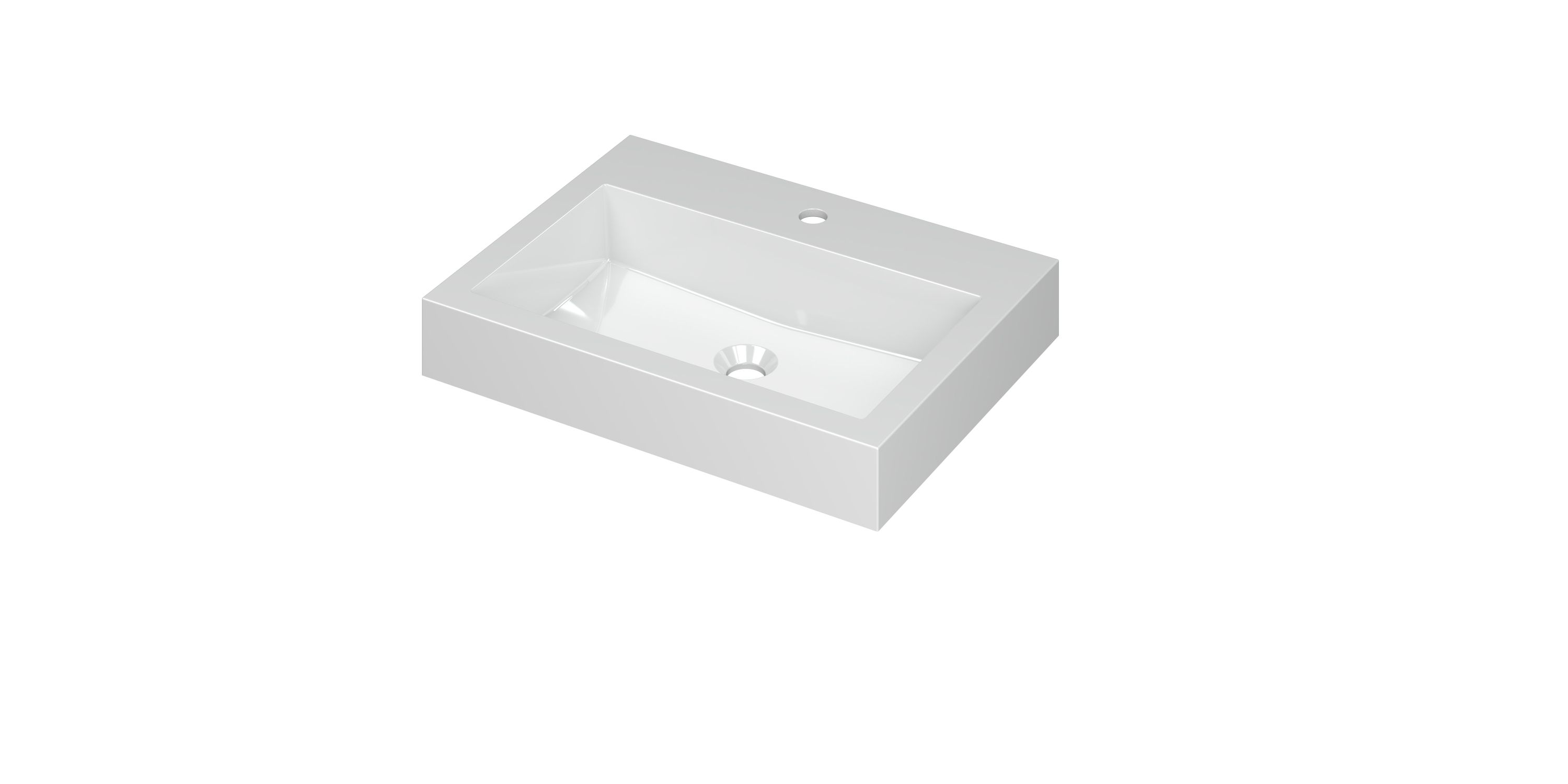 INK Momento wast. Polystone met 1 krgt. 3421001 Glans wit H90xB600xD450