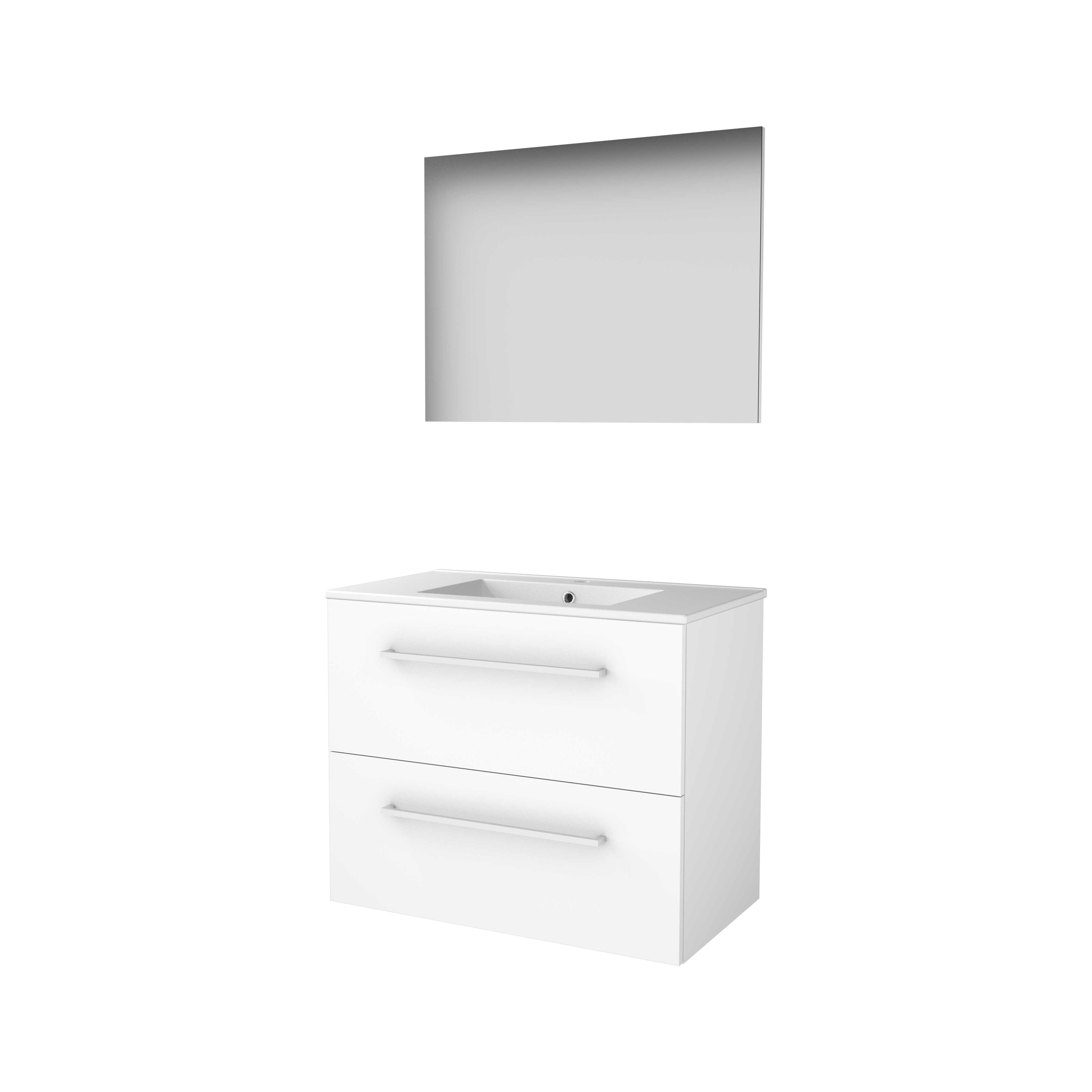 Basic Basic 46 onderk. m. gr. incl. 2 la + pors. wast. incl. 1 krgt. incl. spg. op plaat B800xD460 Ice White / 1810186