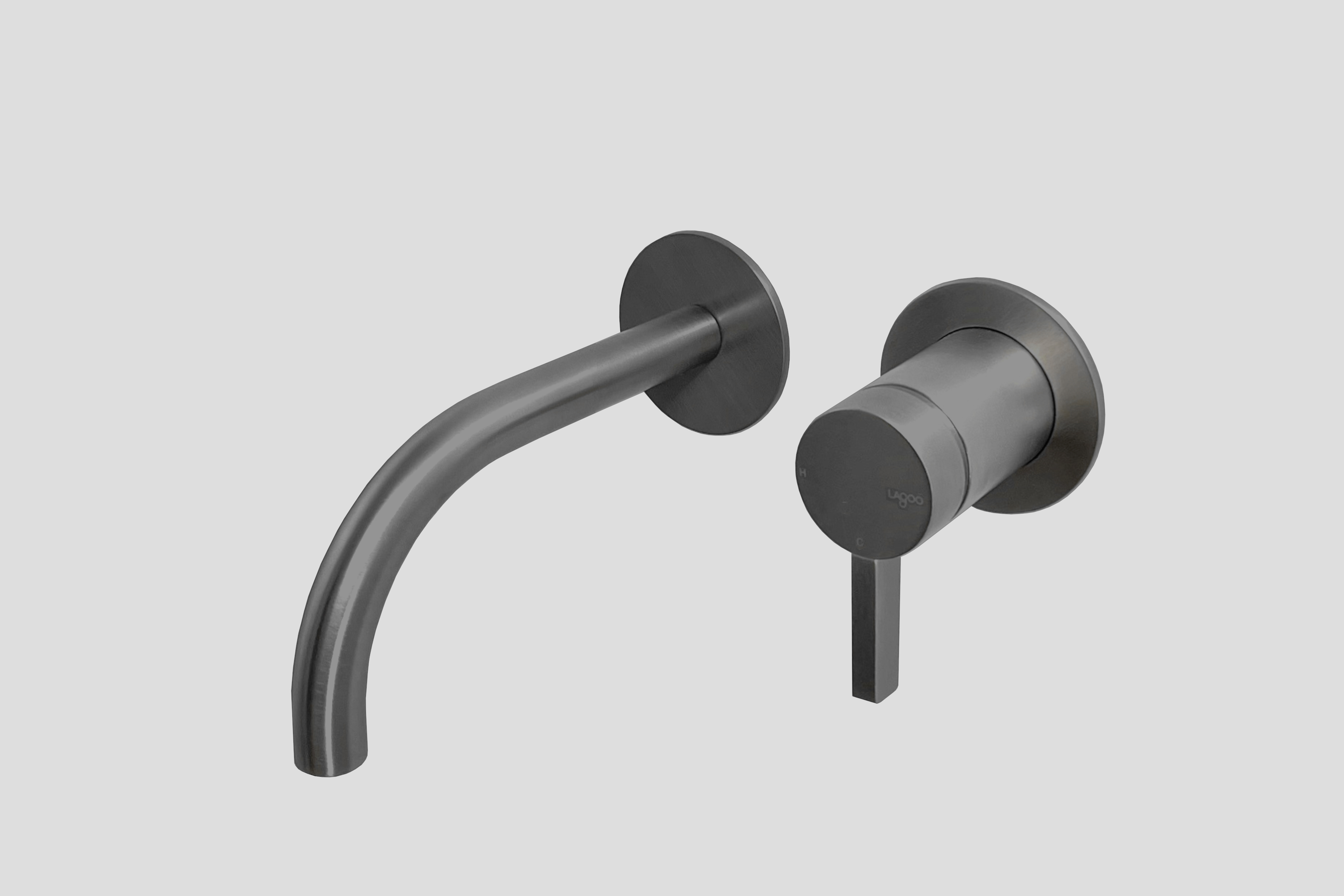 Lagoo Como Inbouw wastafelmengkraan afbouwdeel m. uitloop 19 cm CM1200-19GM Brushed Gun Metal PVD