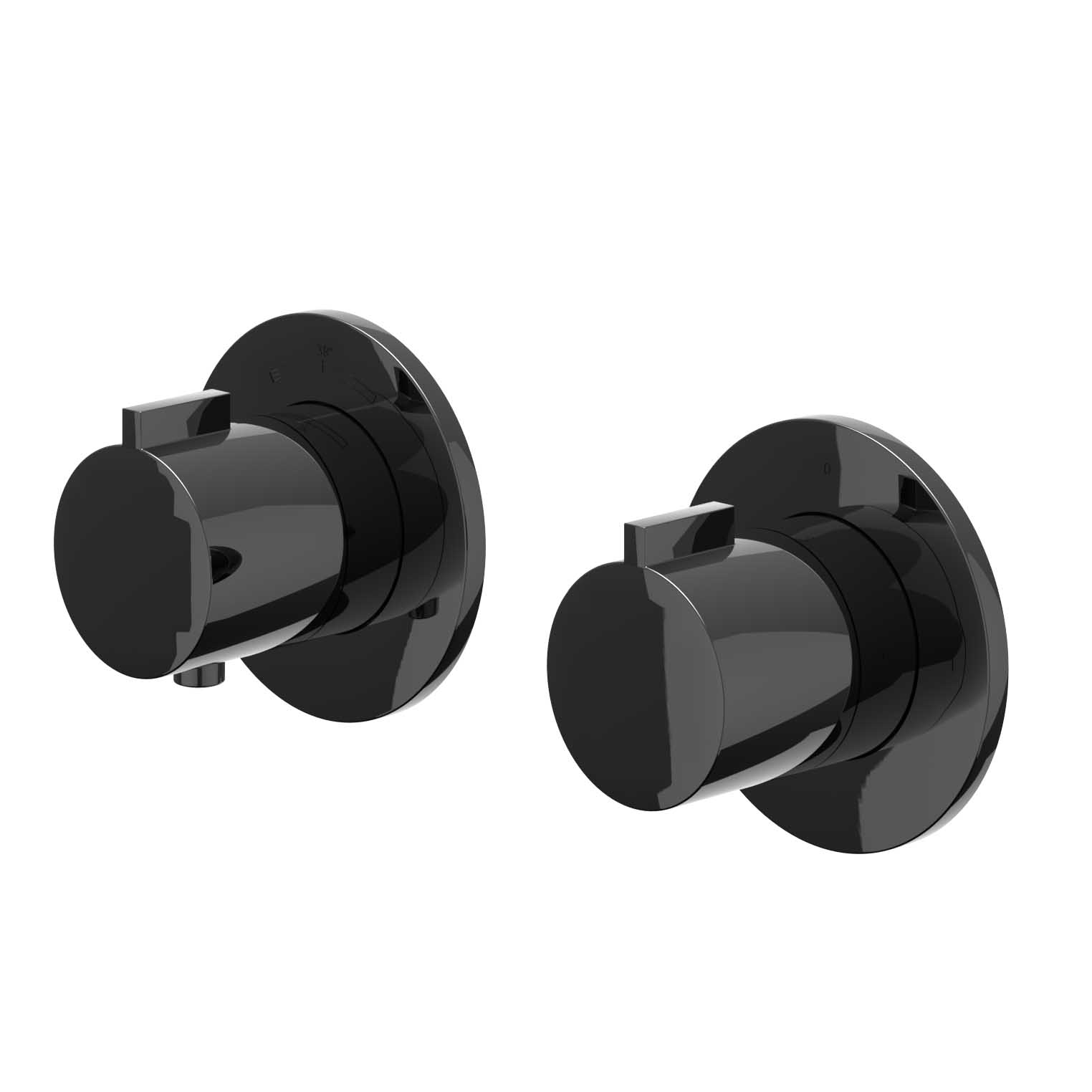 IVY Pact Afbouw inbouwtherm. m/2-weg stop-omstel symmetry 6202367 Zwart chroom PVD