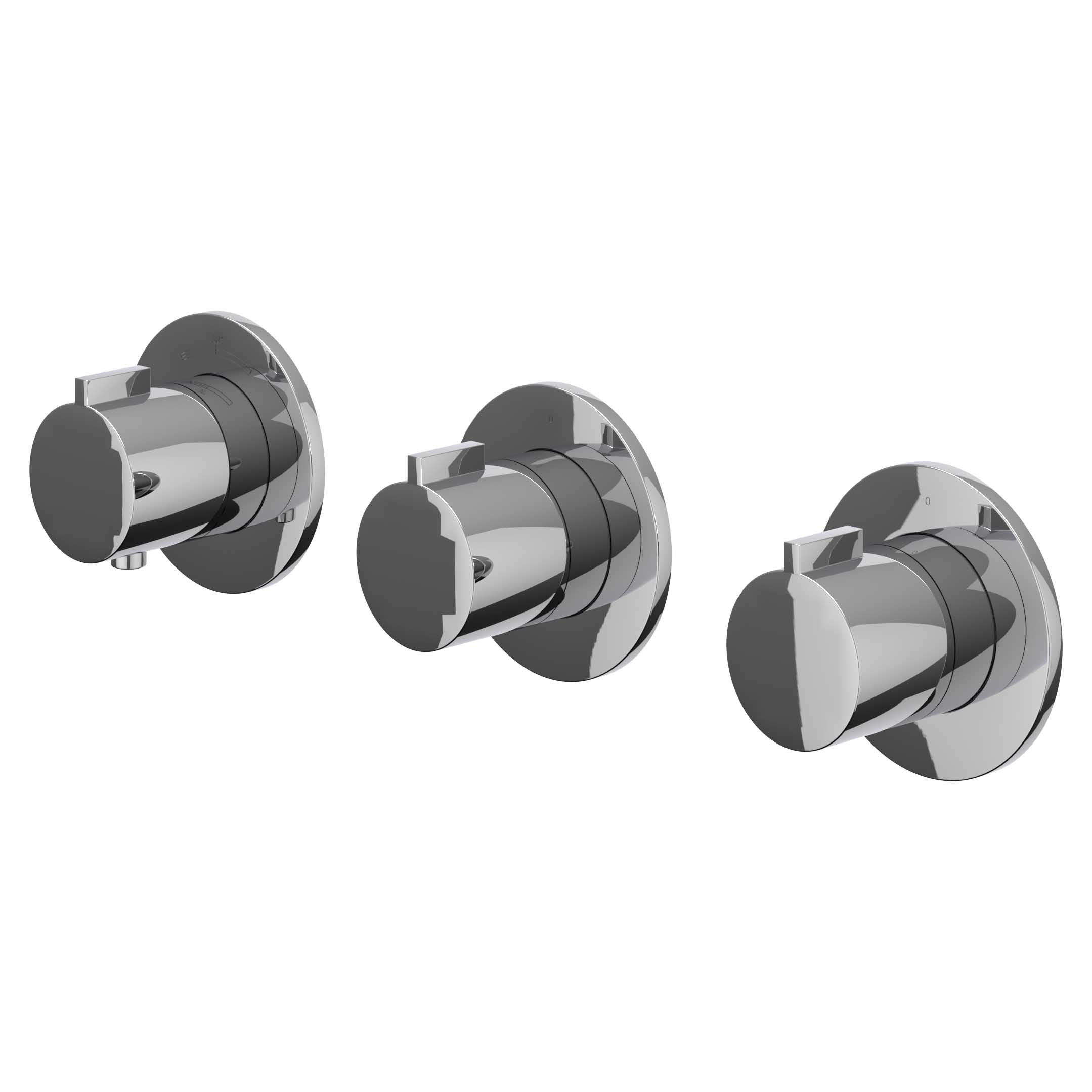 IVY Pact Afbouw inbouwtherm. m/2 stopkranen symmetry m/ronde rozetten 6202351 Chroom