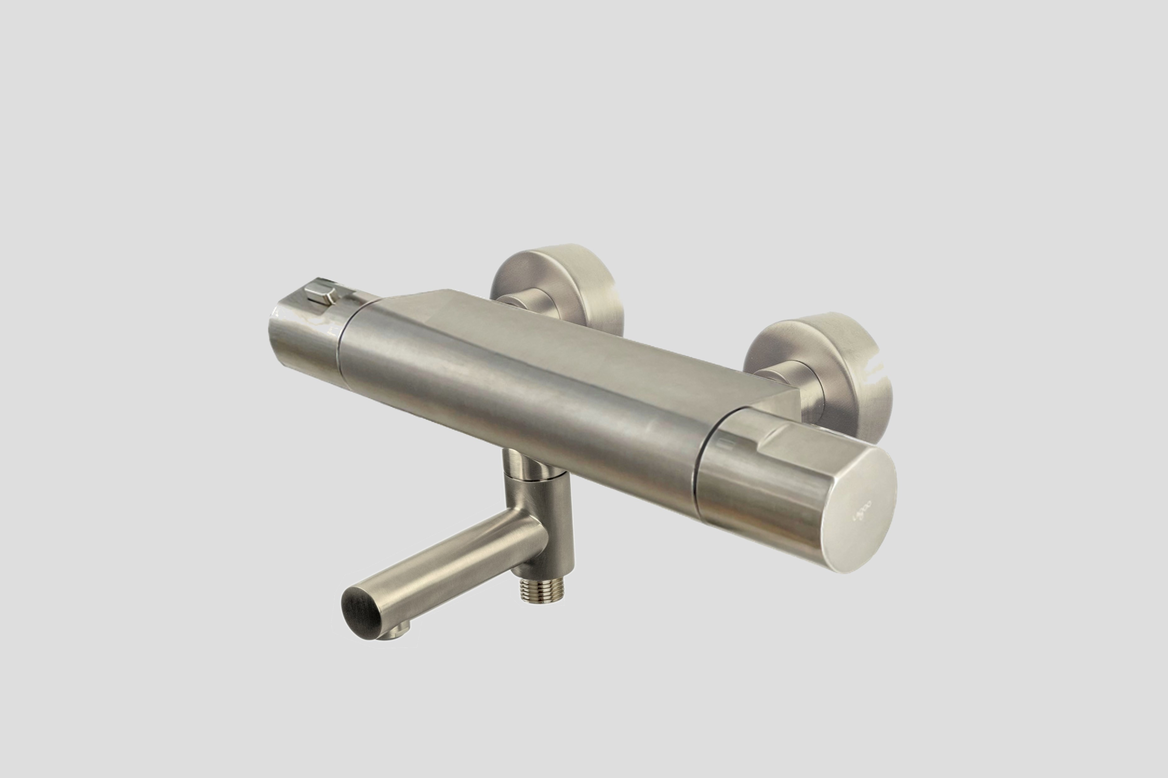 Lagoo Como Thermostatische badmengkraan m. uitloop en geintegreerd omstel CM3101BN Brushed Nickel