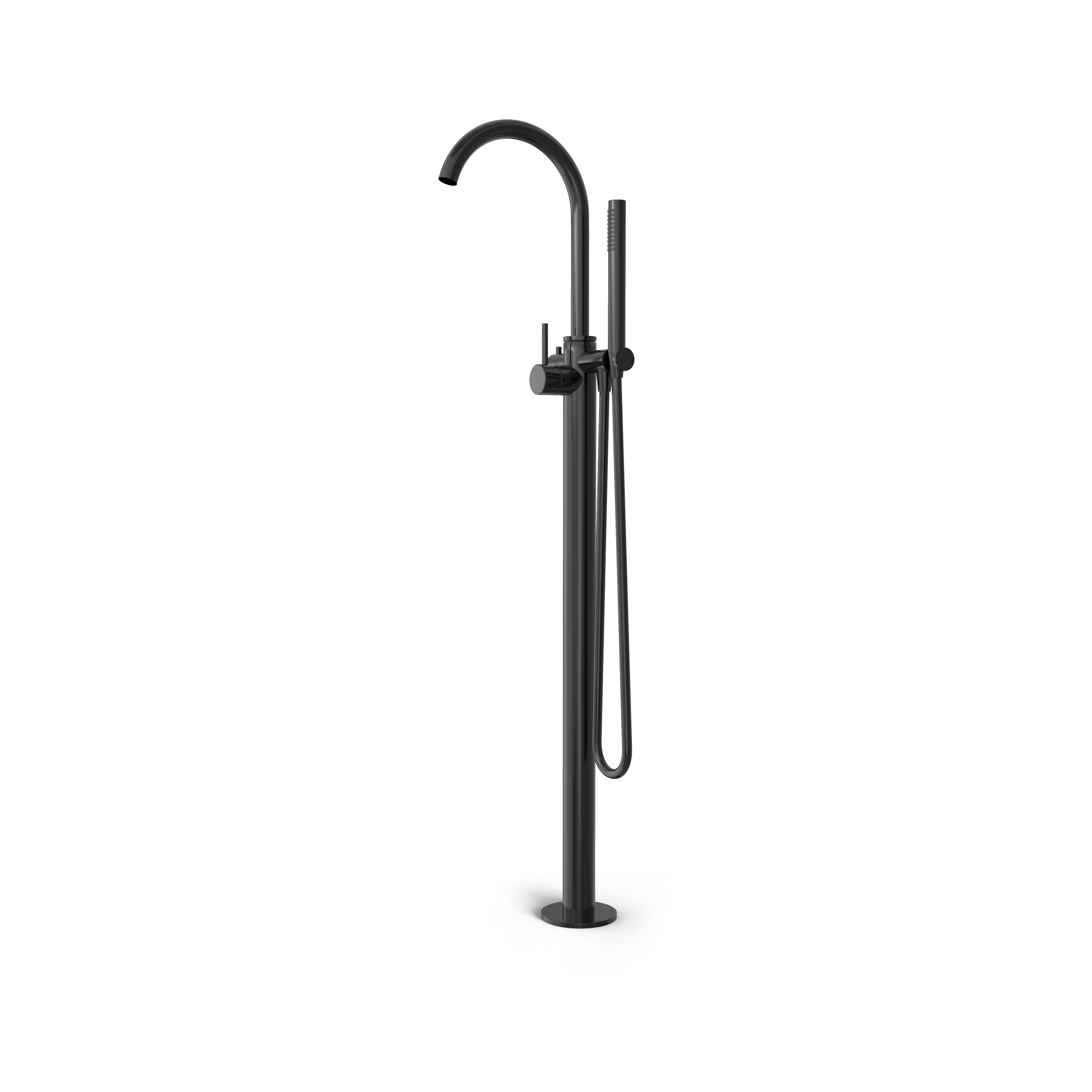 Hotbath BUDDY badmengkraan met draaibare uitloop vloer B177EXTMBP Geborsteld zwart PVD