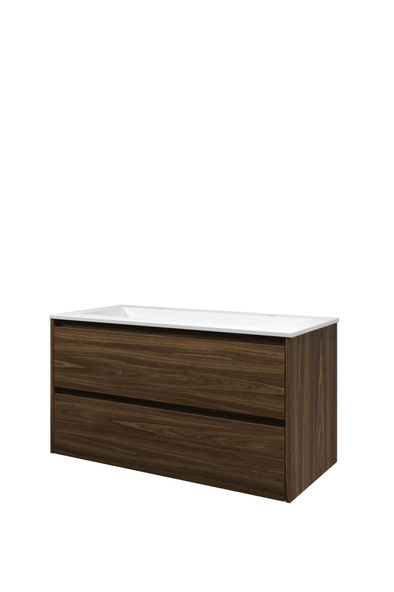 Proline set polystone Elegant wast. met 2 krgt. en onderk. a-sym. 1816453 Cabana oak/Mat wit H620xB1000xD460